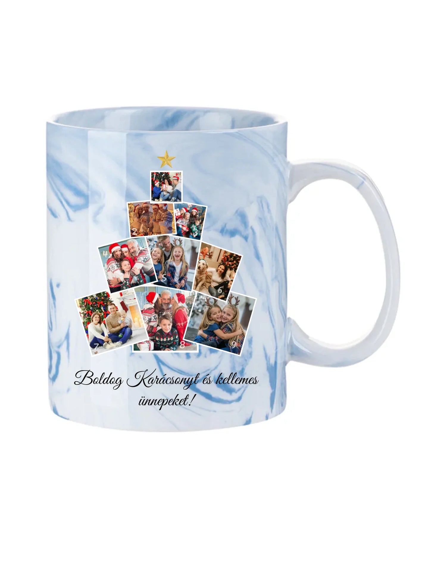 Karácsonyfa fotókollázs - Ajándék Karácsonyra - Fényképes bögre