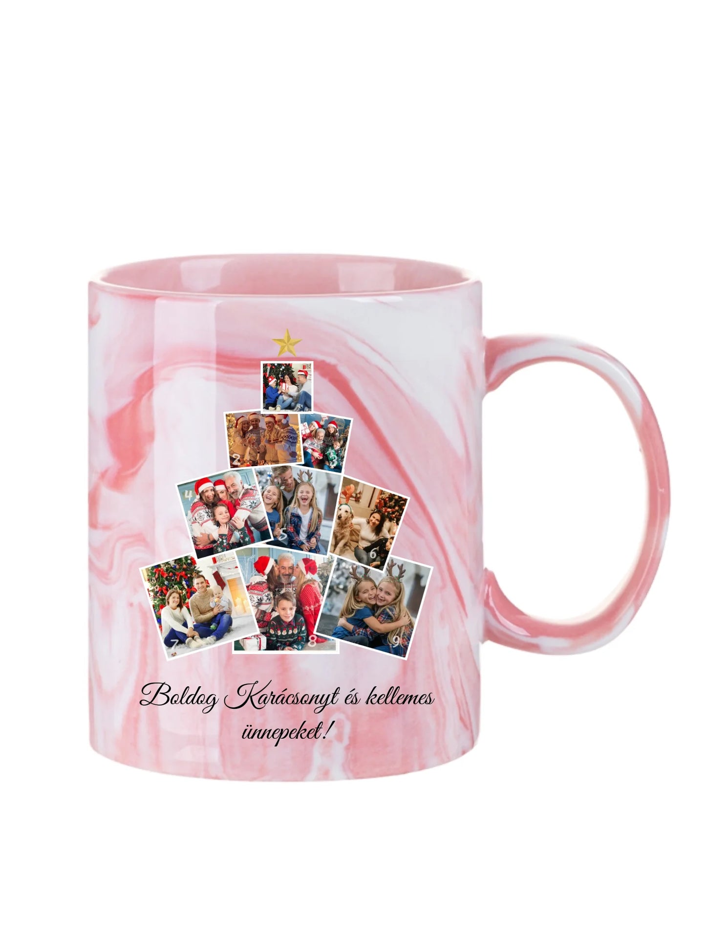 Karácsonyfa fotókollázs - Ajándék Karácsonyra - Fényképes bögre