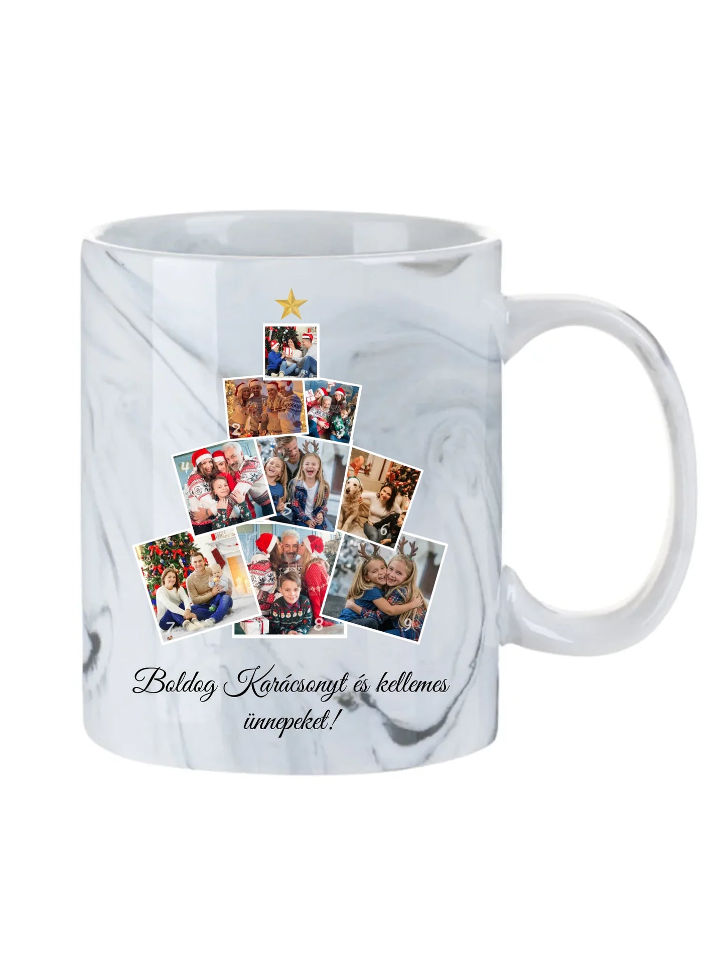 Karácsonyfa fotókollázs - Ajándék Karácsonyra - Fényképes bögre