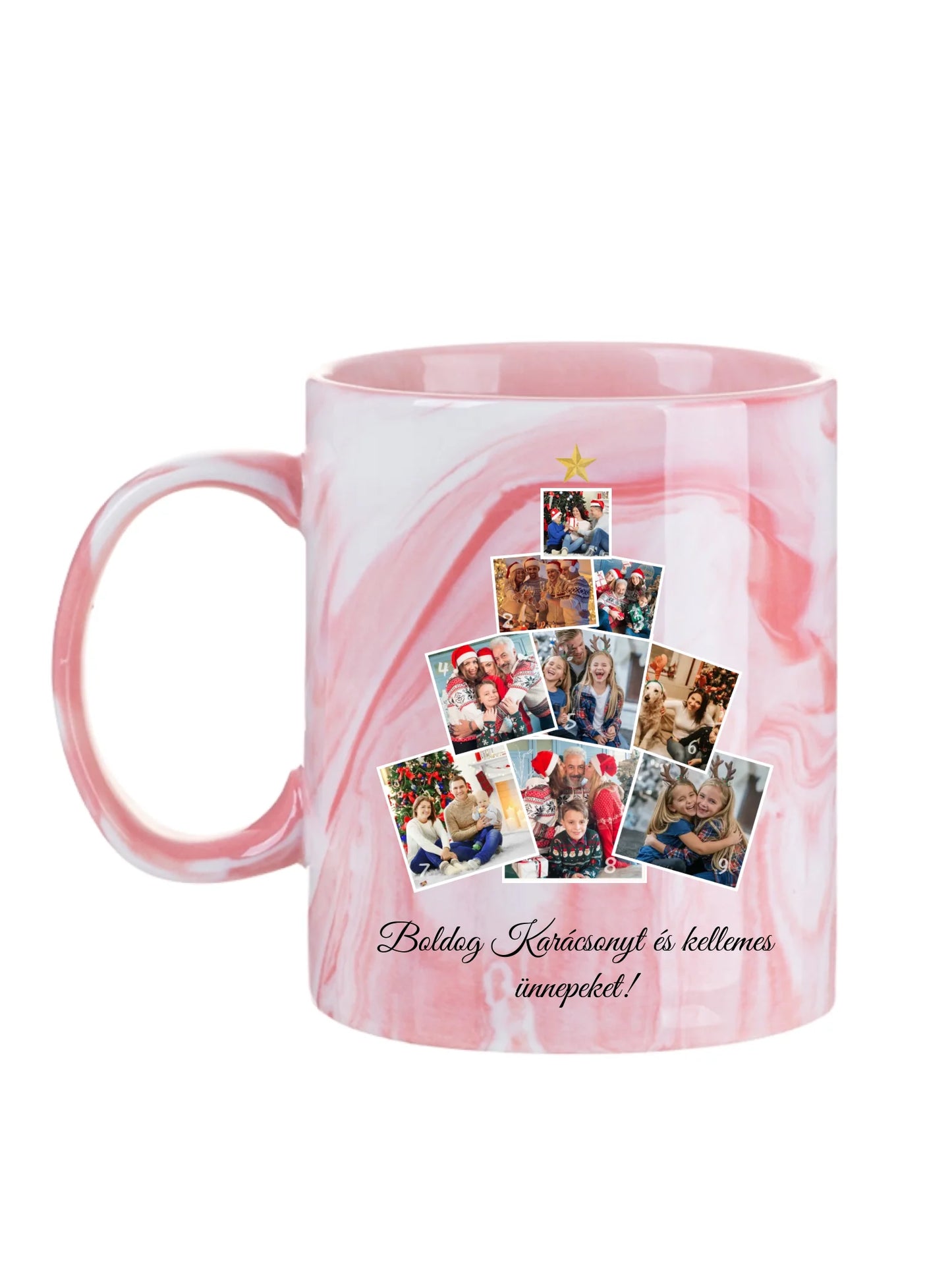 Karácsonyfa fotókollázs - Ajándék Karácsonyra - Fényképes bögre