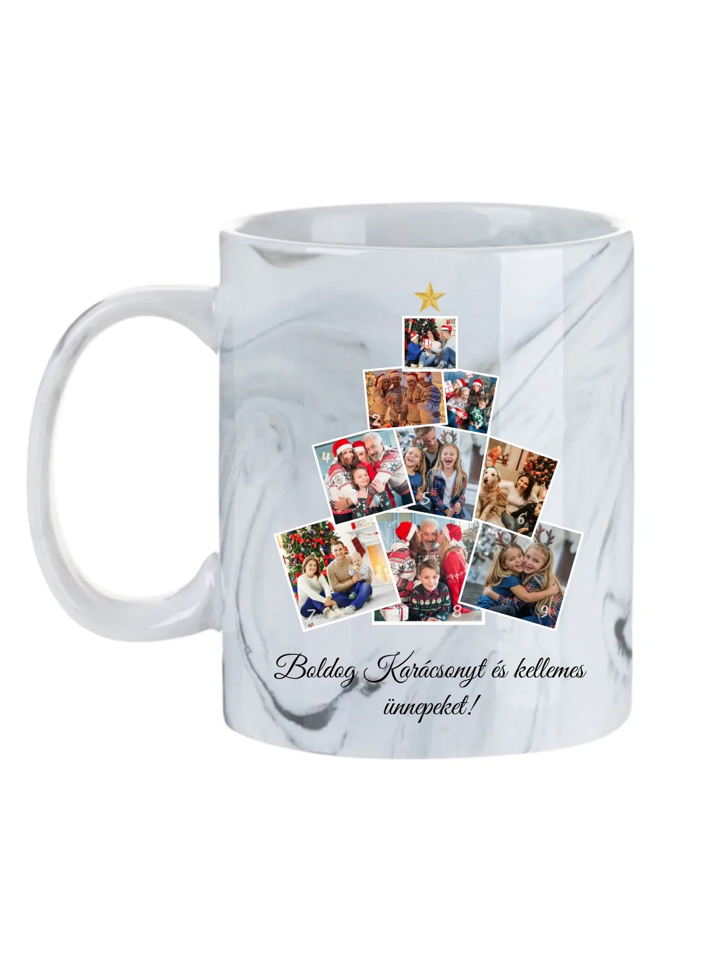 Karácsonyfa fotókollázs - Ajándék Karácsonyra - Fényképes bögre