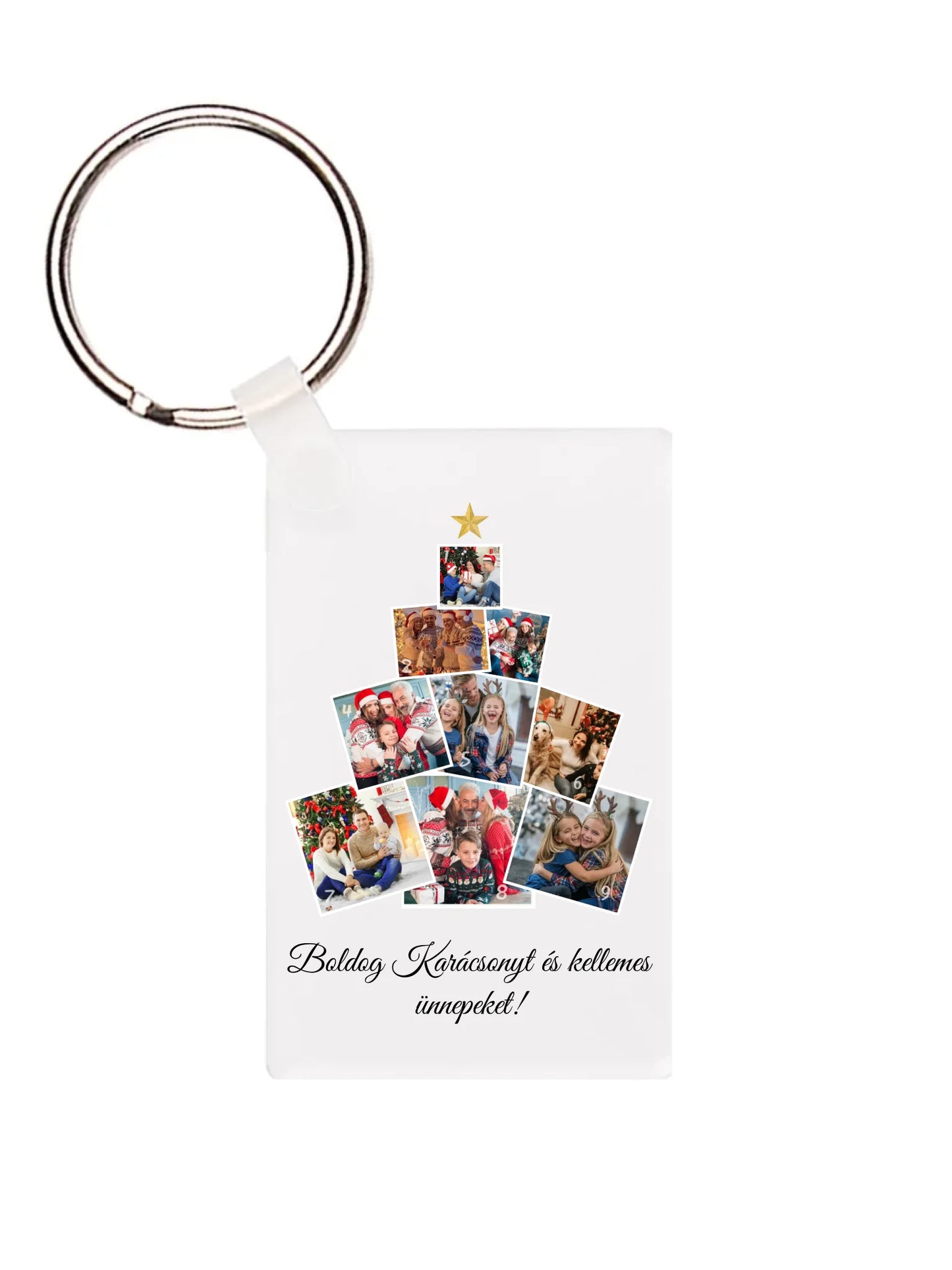 Téglalap alakú kulcstartó hátulja - álló