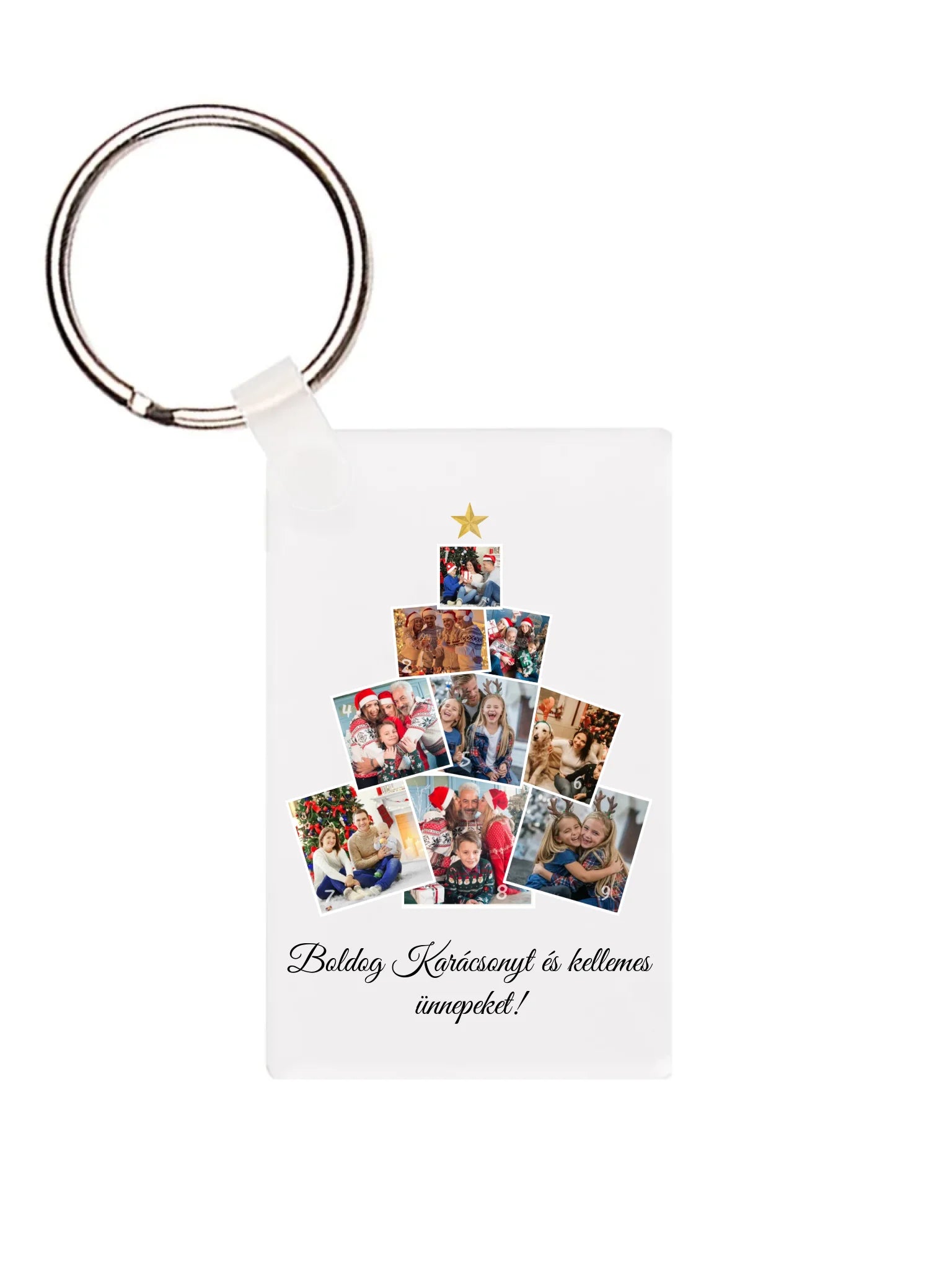 Téglalap alakú kulcstartó hátulja - álló