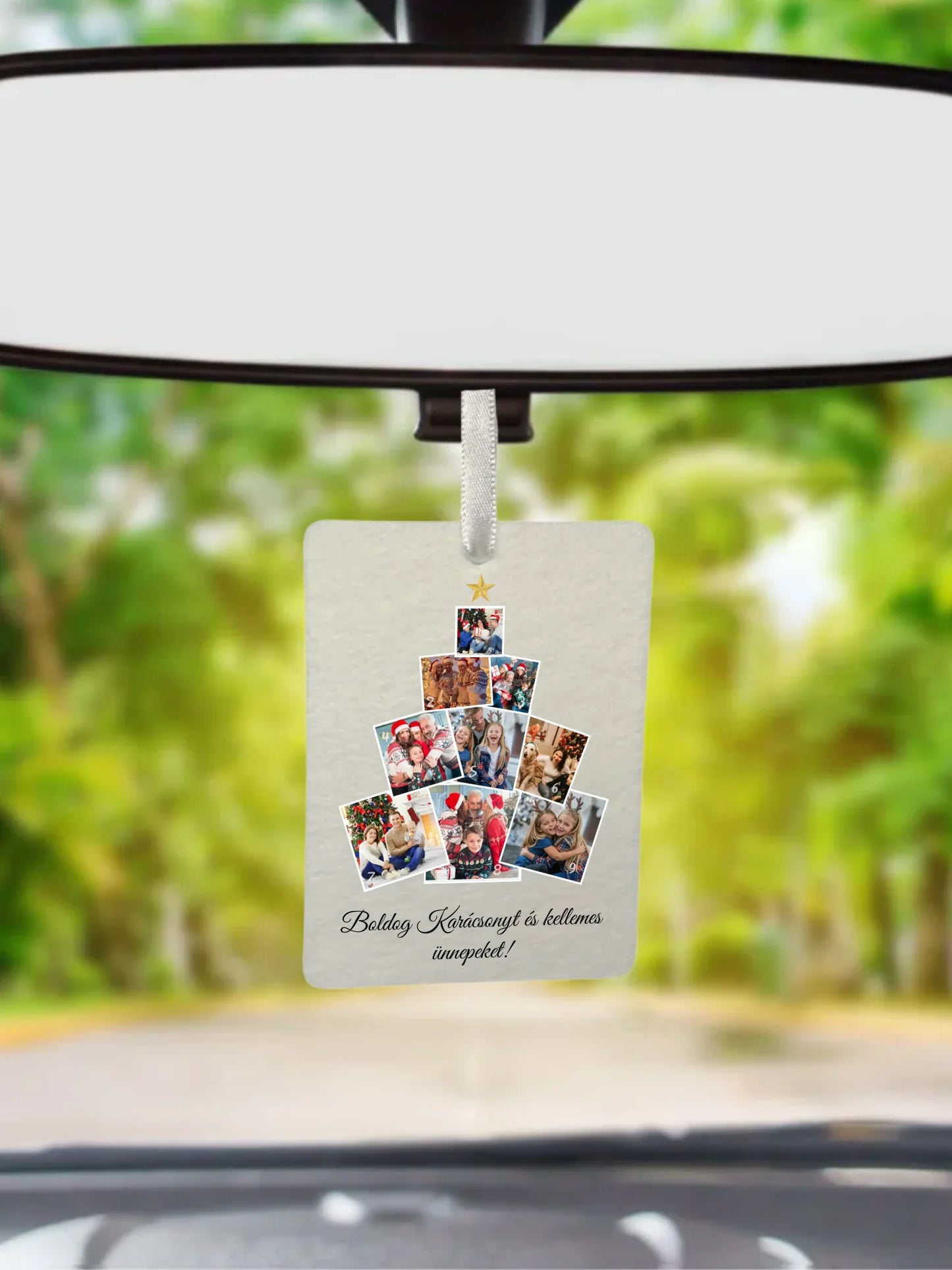 Karácsonyfa fotókollázs - Ajándék Karácsonyra - Fényképes autóillatosító