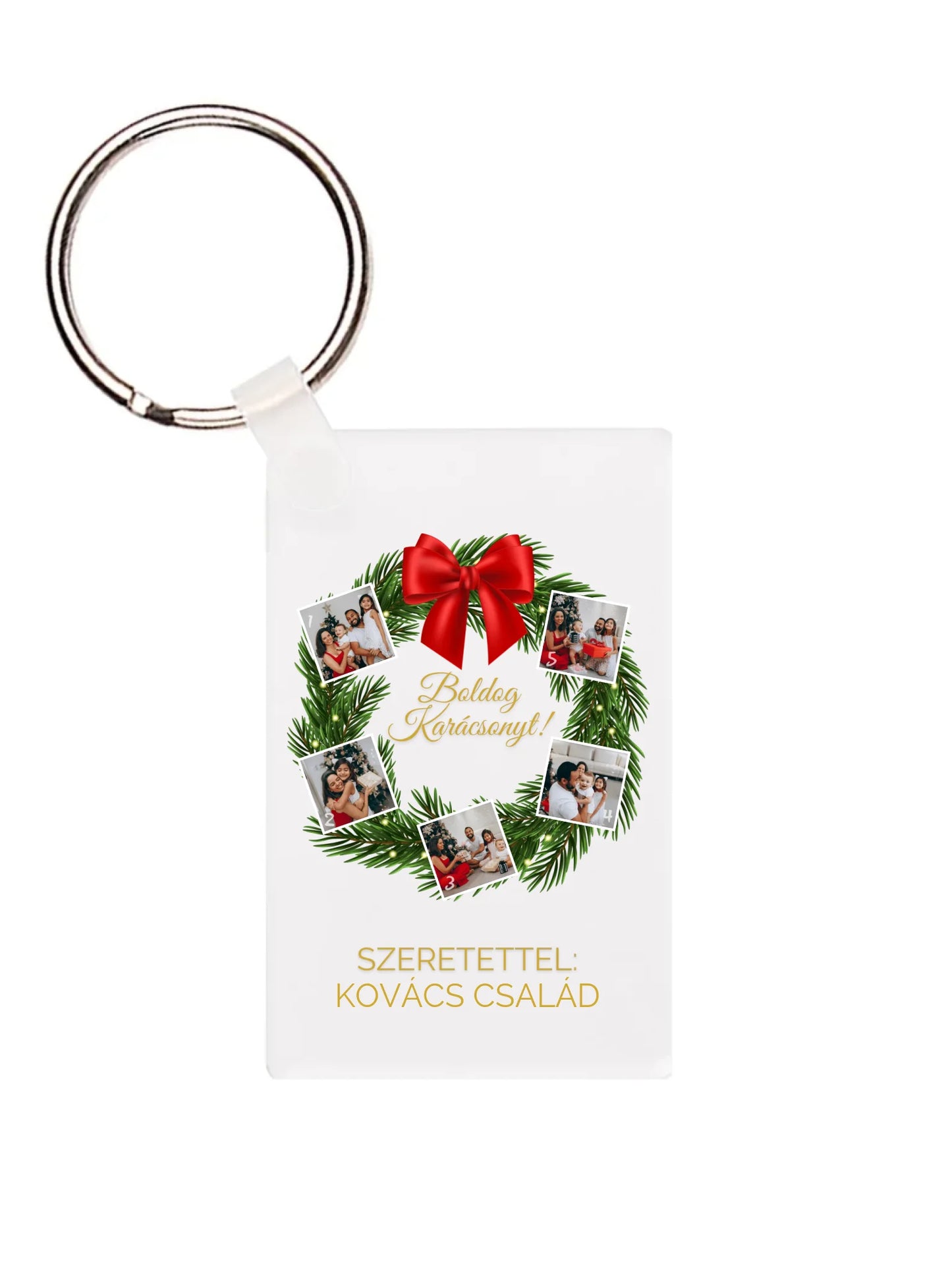 Téglalap alakú kulcstartó hátulja - álló