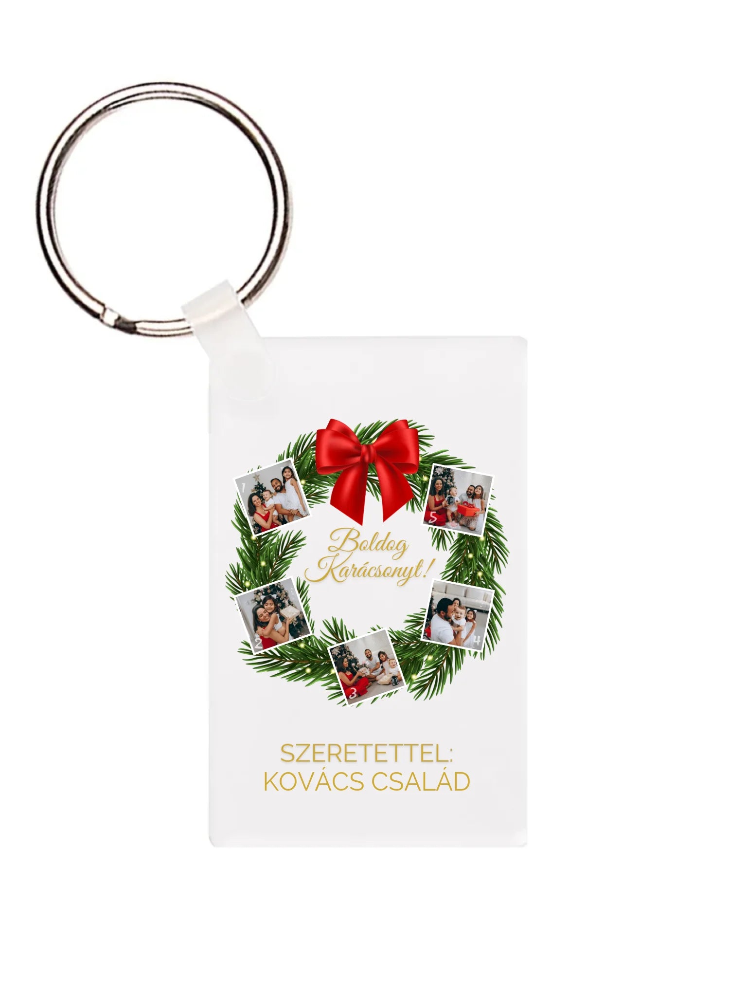 Téglalap alakú kulcstartó hátulja - álló