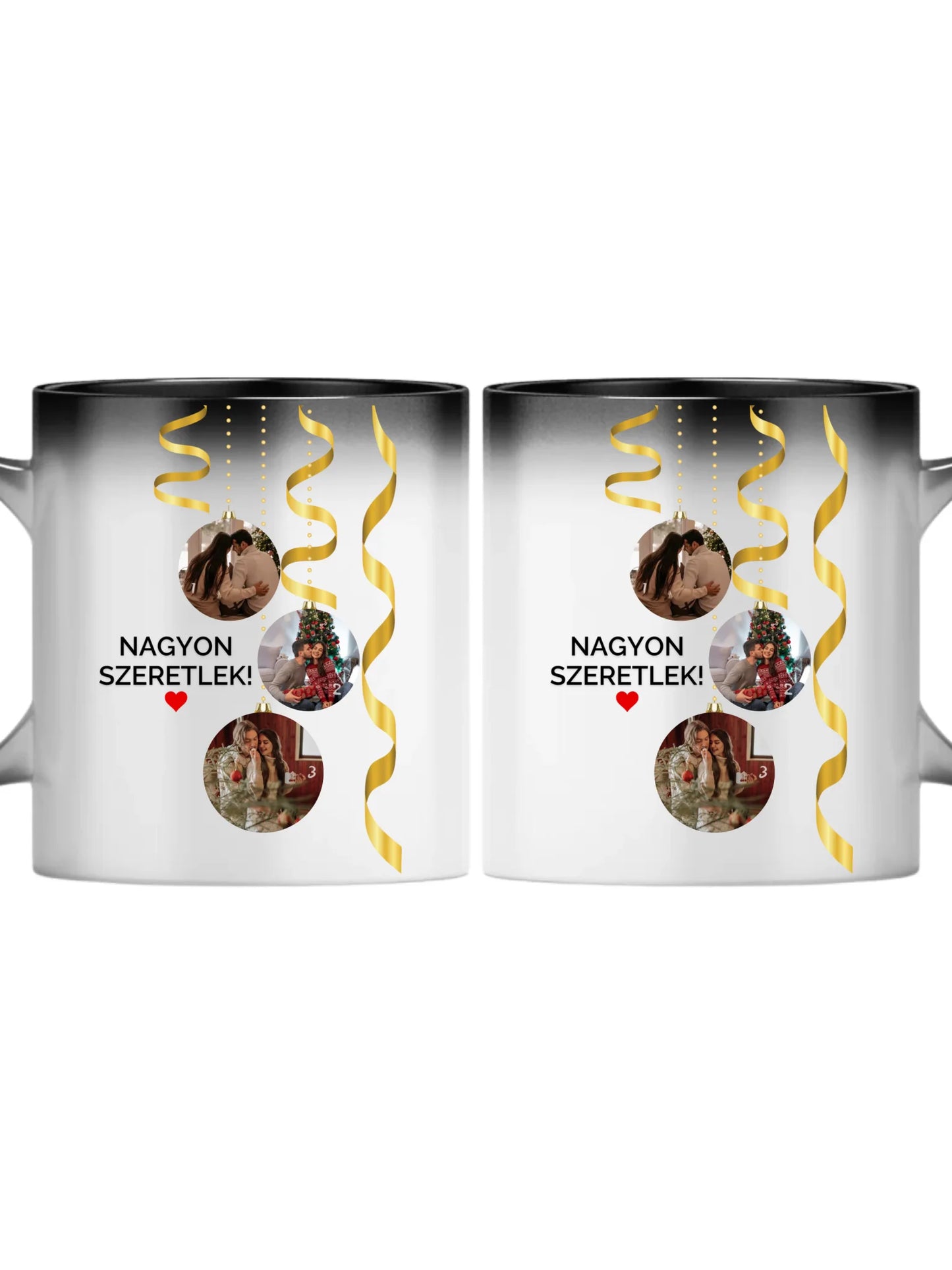 Karácsonyi gömbök fotókollázs - Ajándék Karácsonyra - Fényképes bögre