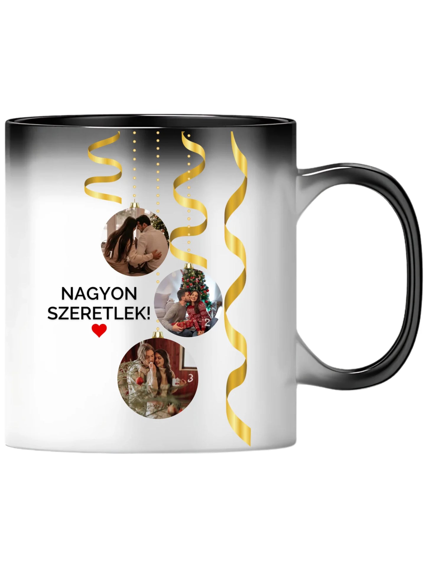 Karácsonyi gömbök fotókollázs - Ajándék Karácsonyra - Fényképes bögre