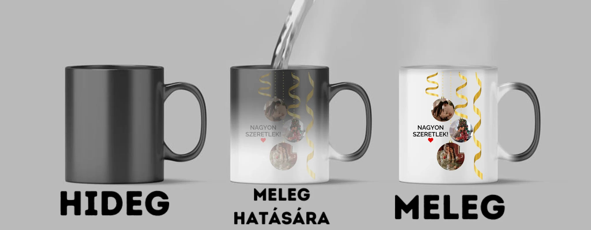 Karácsonyi gömbök fotókollázs - Ajándék Karácsonyra - Fényképes bögre