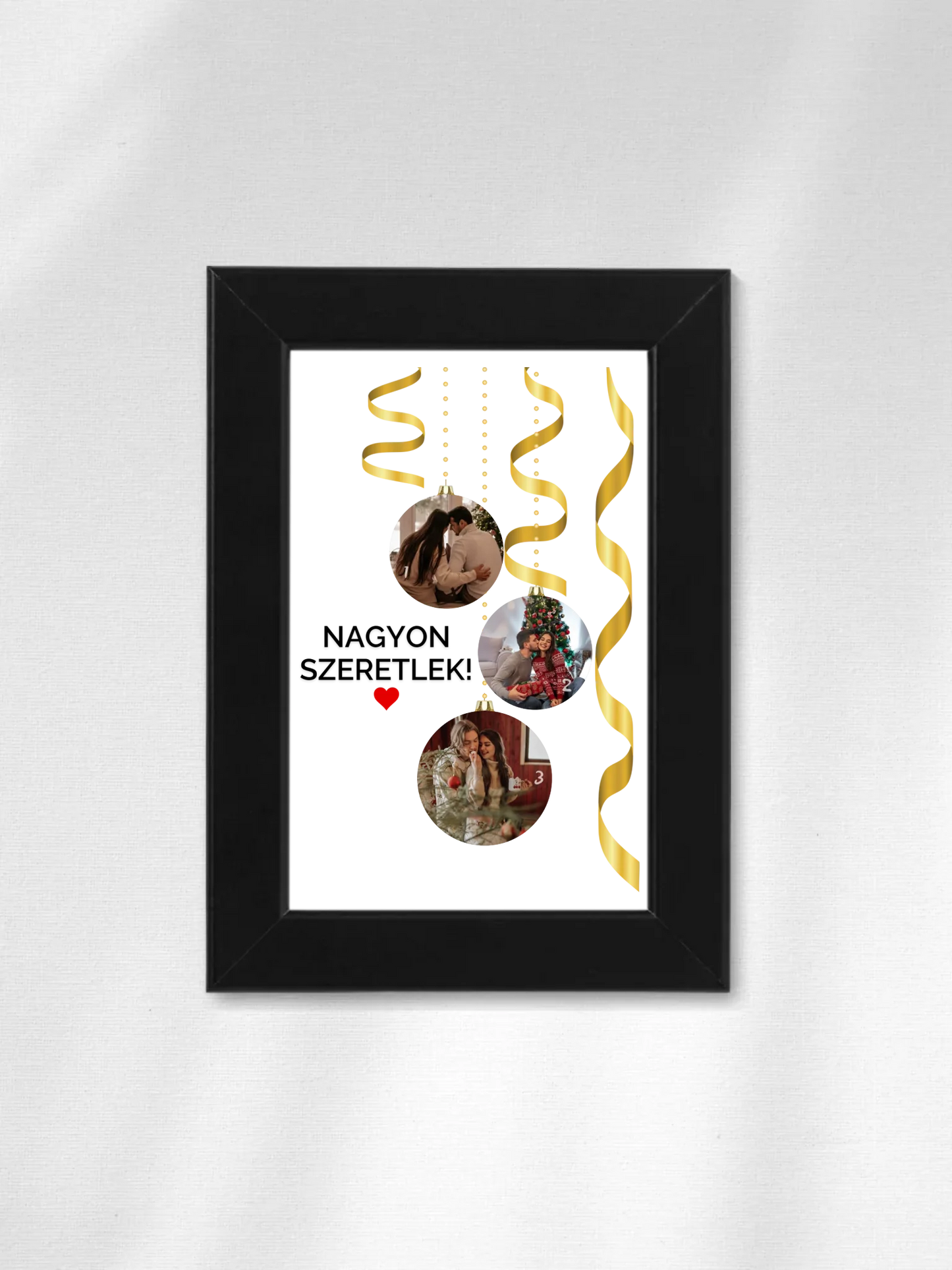 Karácsonyi gömbök fotókollázs - Ajándék Karácsonyra - Fényképes falikép