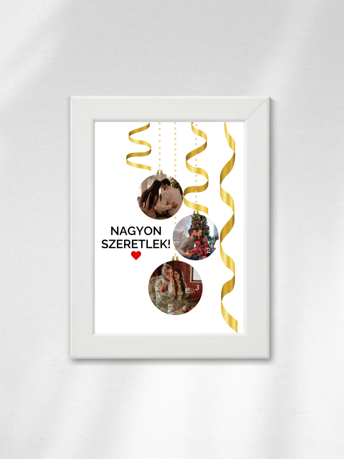 Karácsonyi gömbök fotókollázs - Ajándék Karácsonyra - Fényképes falikép