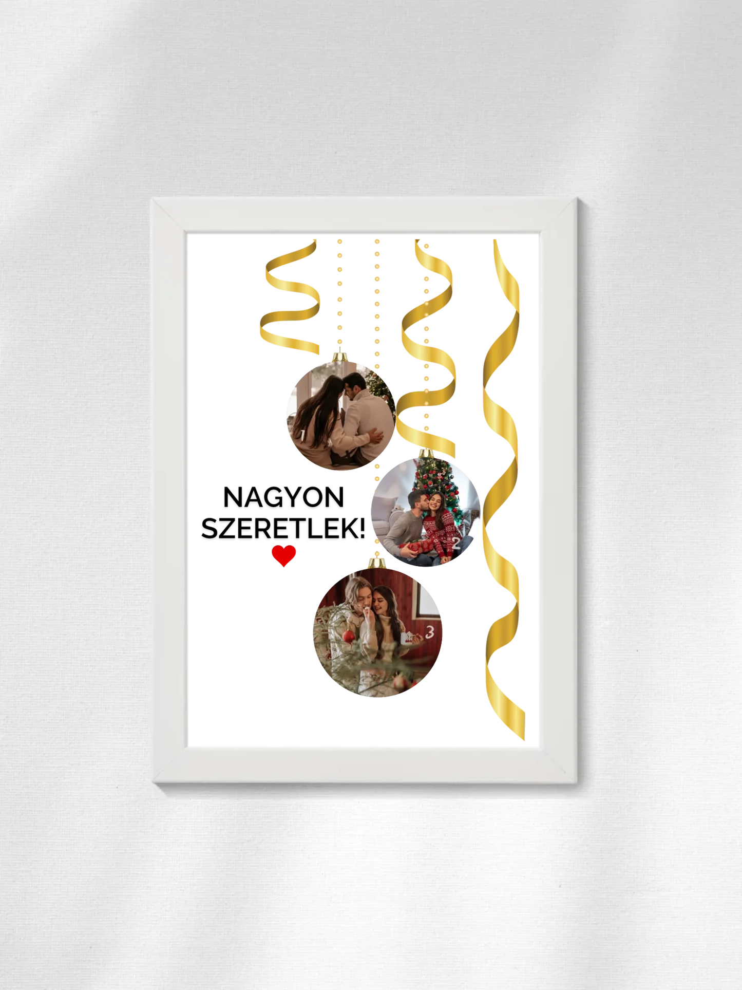 Karácsonyi gömbök fotókollázs - Ajándék Karácsonyra - Fényképes falikép