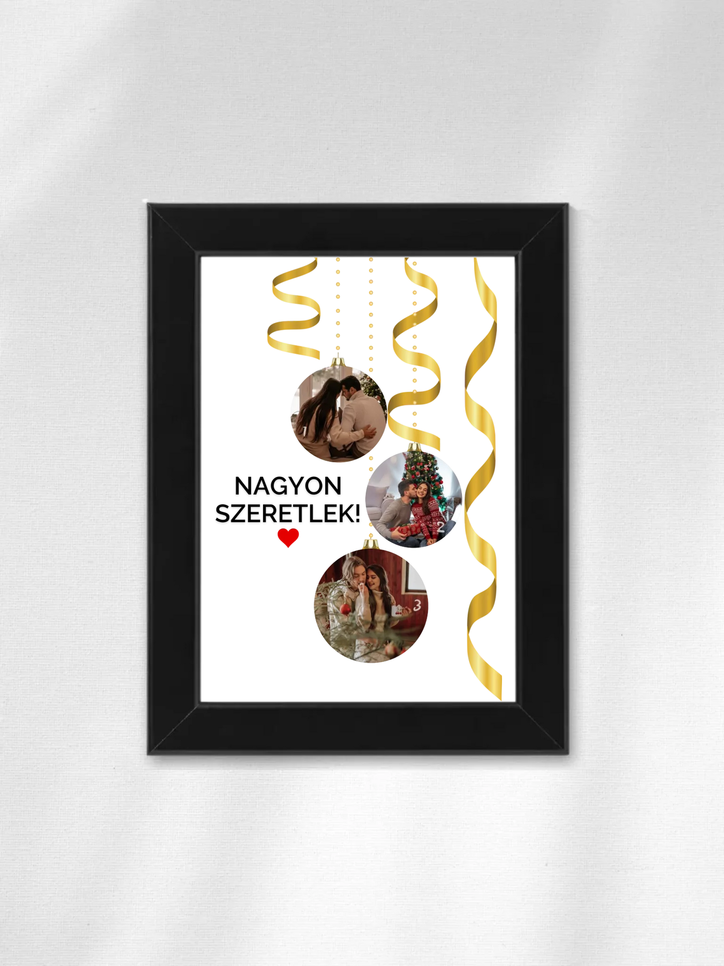 Karácsonyi gömbök fotókollázs - Ajándék Karácsonyra - Fényképes falikép