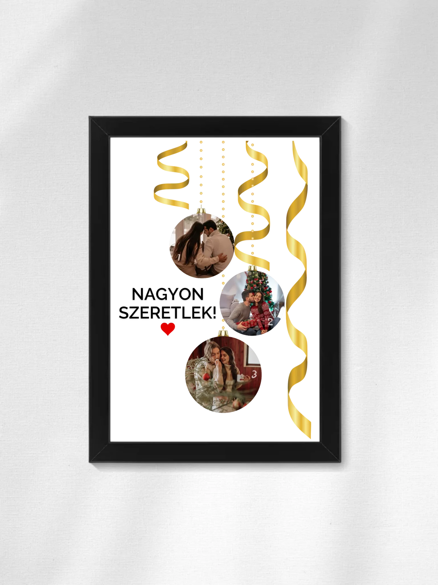 Karácsonyi gömbök fotókollázs - Ajándék Karácsonyra - Fényképes falikép