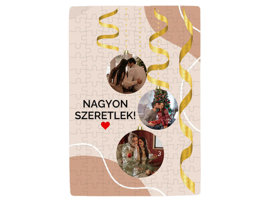 Karácsonyi gömbök fotókollázs - Ajándék Karácsonyra - Fényképes puzzle