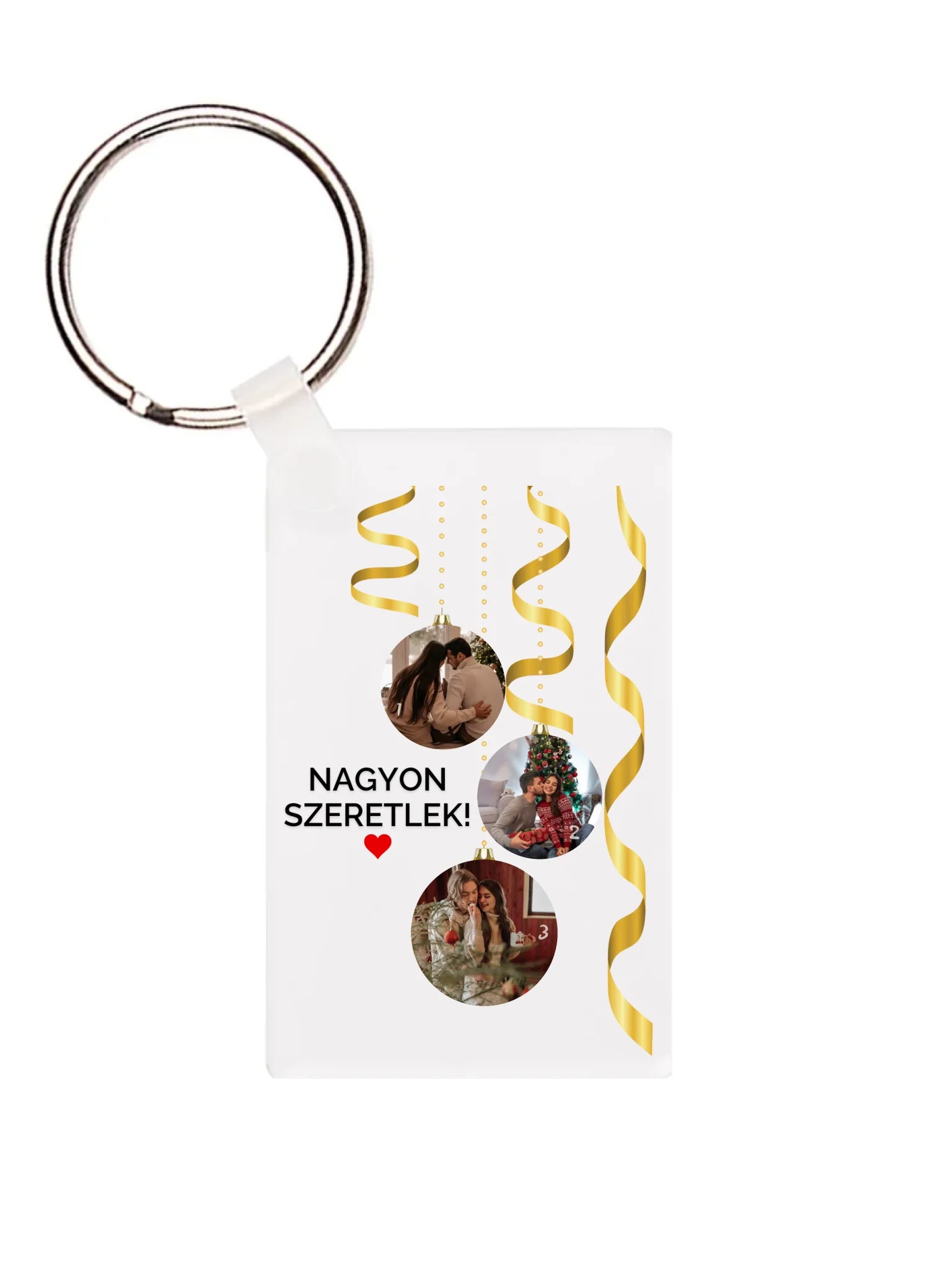 Téglalap alakú kulcstartó hátulja - álló