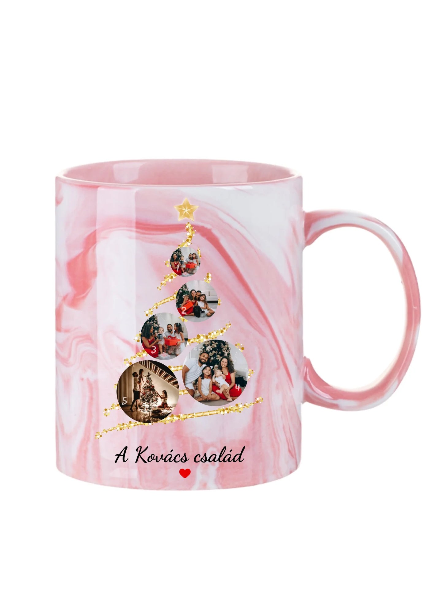 Karácsonyi gömb fotókollázs - Ajándék Karácsonyra - Fényképes bögre