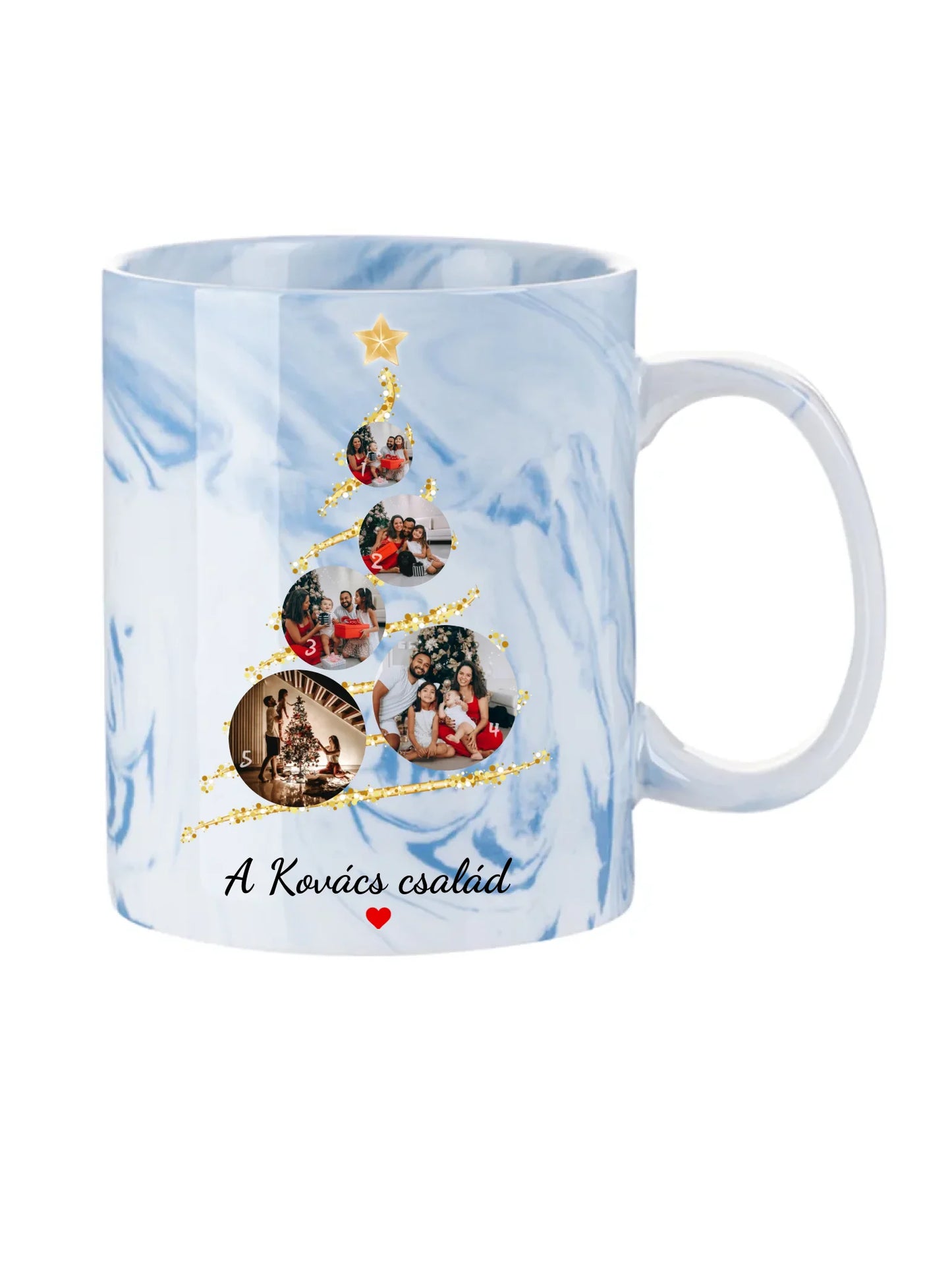 Karácsonyi gömb fotókollázs - Ajándék Karácsonyra - Fényképes bögre