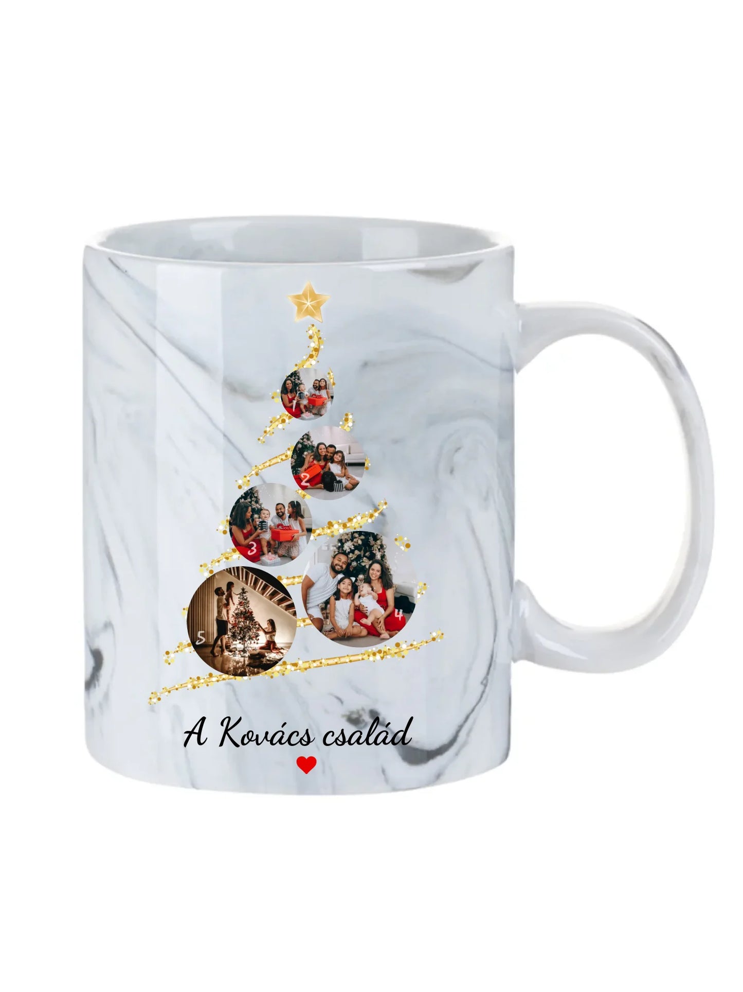 Karácsonyi gömb fotókollázs - Ajándék Karácsonyra - Fényképes bögre