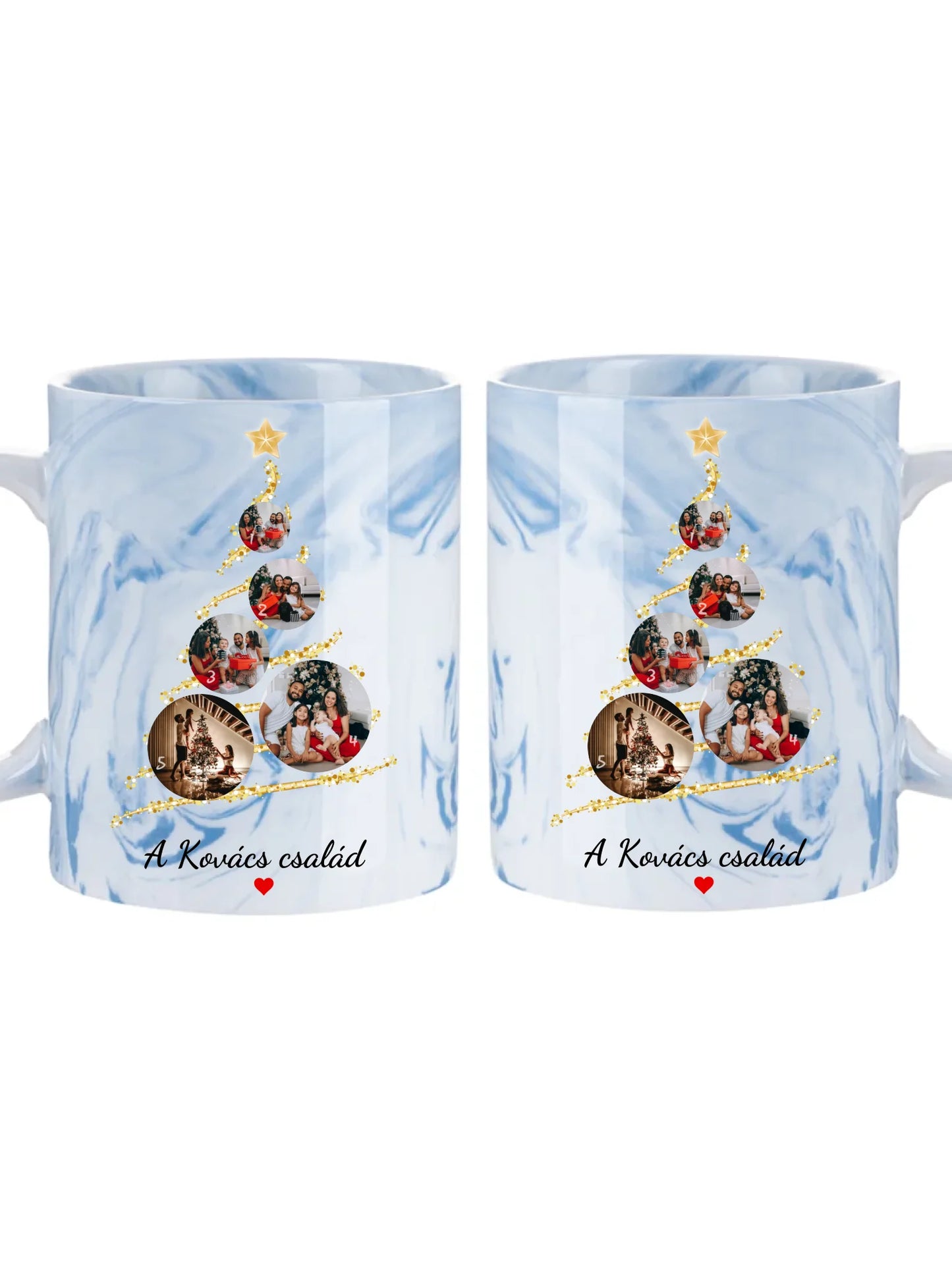 Karácsonyi gömb fotókollázs - Ajándék Karácsonyra - Fényképes bögre