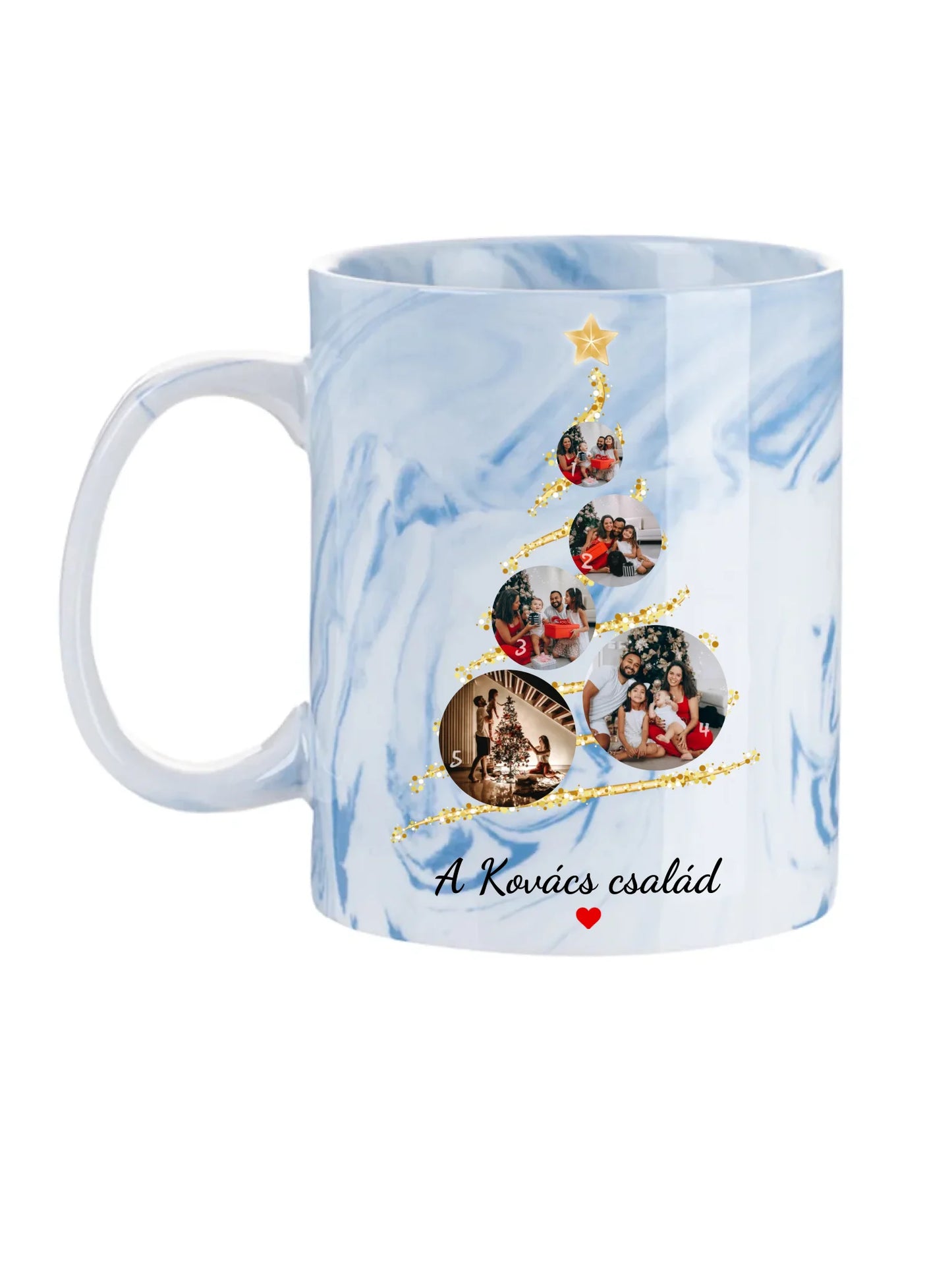 Karácsonyi gömb fotókollázs - Ajándék Karácsonyra - Fényképes bögre