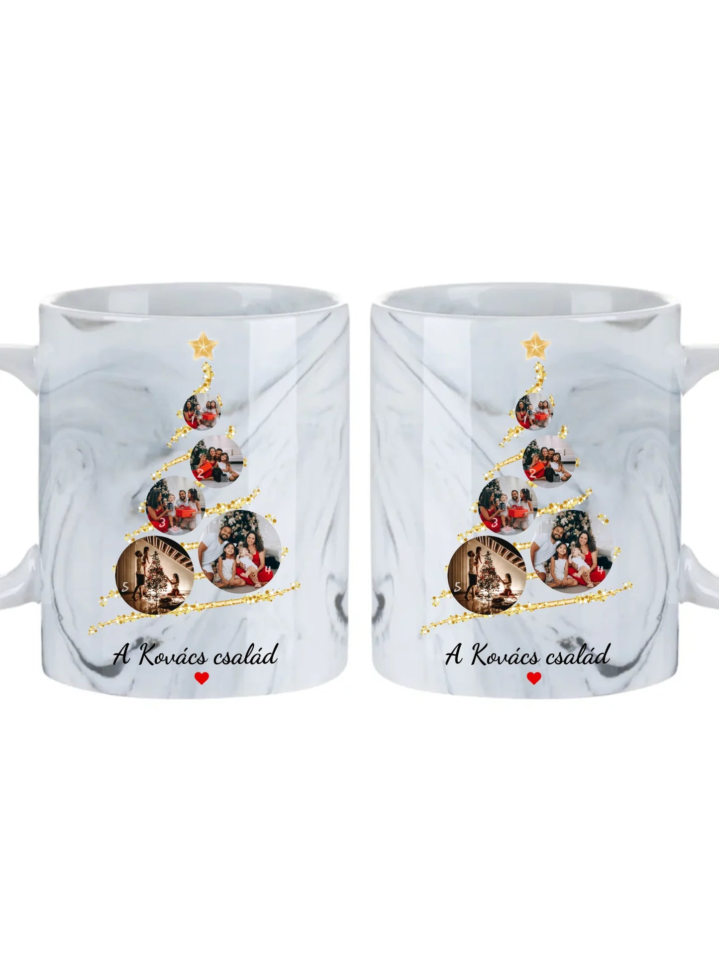 Karácsonyi gömb fotókollázs - Ajándék Karácsonyra - Fényképes bögre