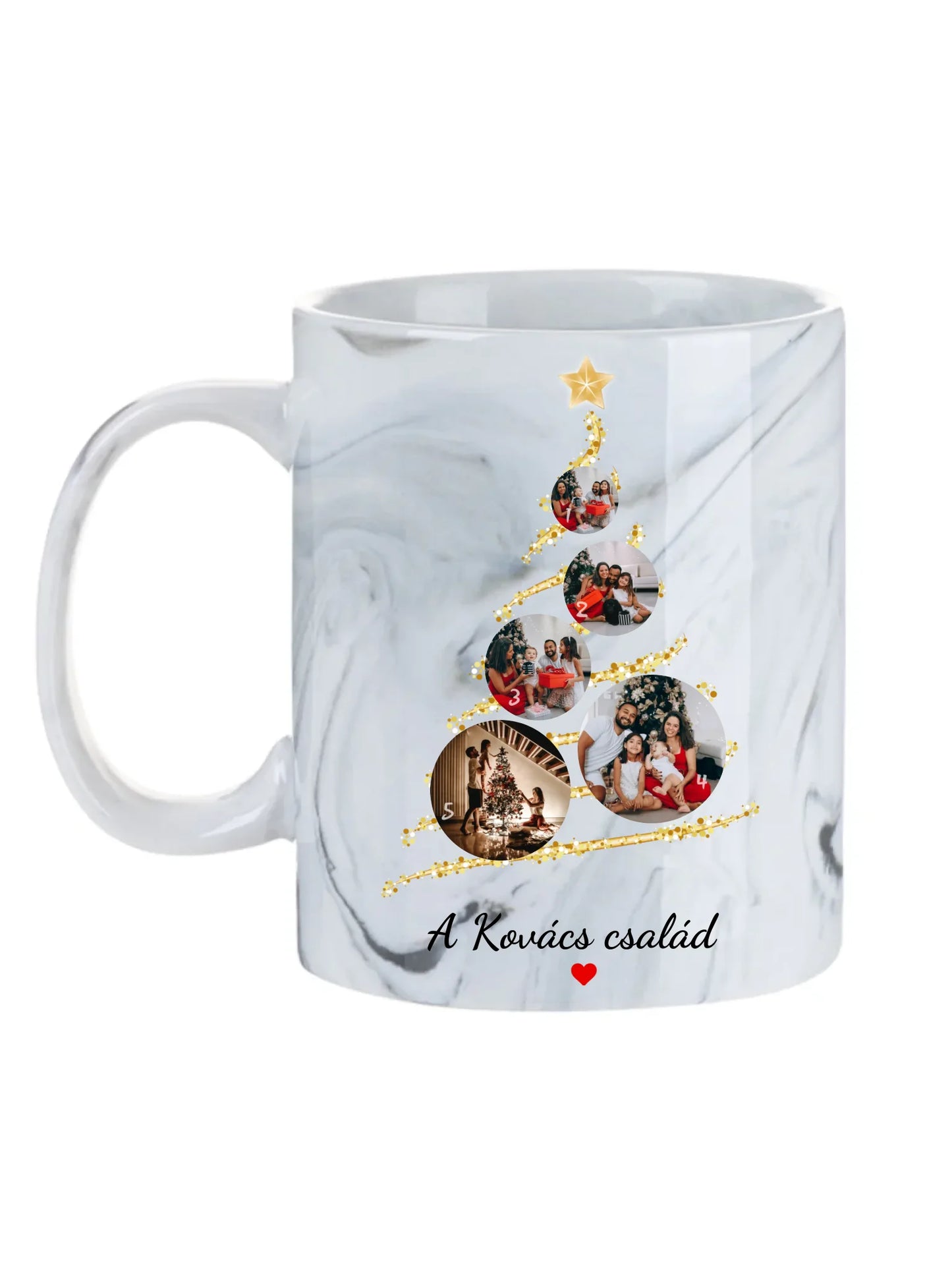 Karácsonyi gömb fotókollázs - Ajándék Karácsonyra - Fényképes bögre