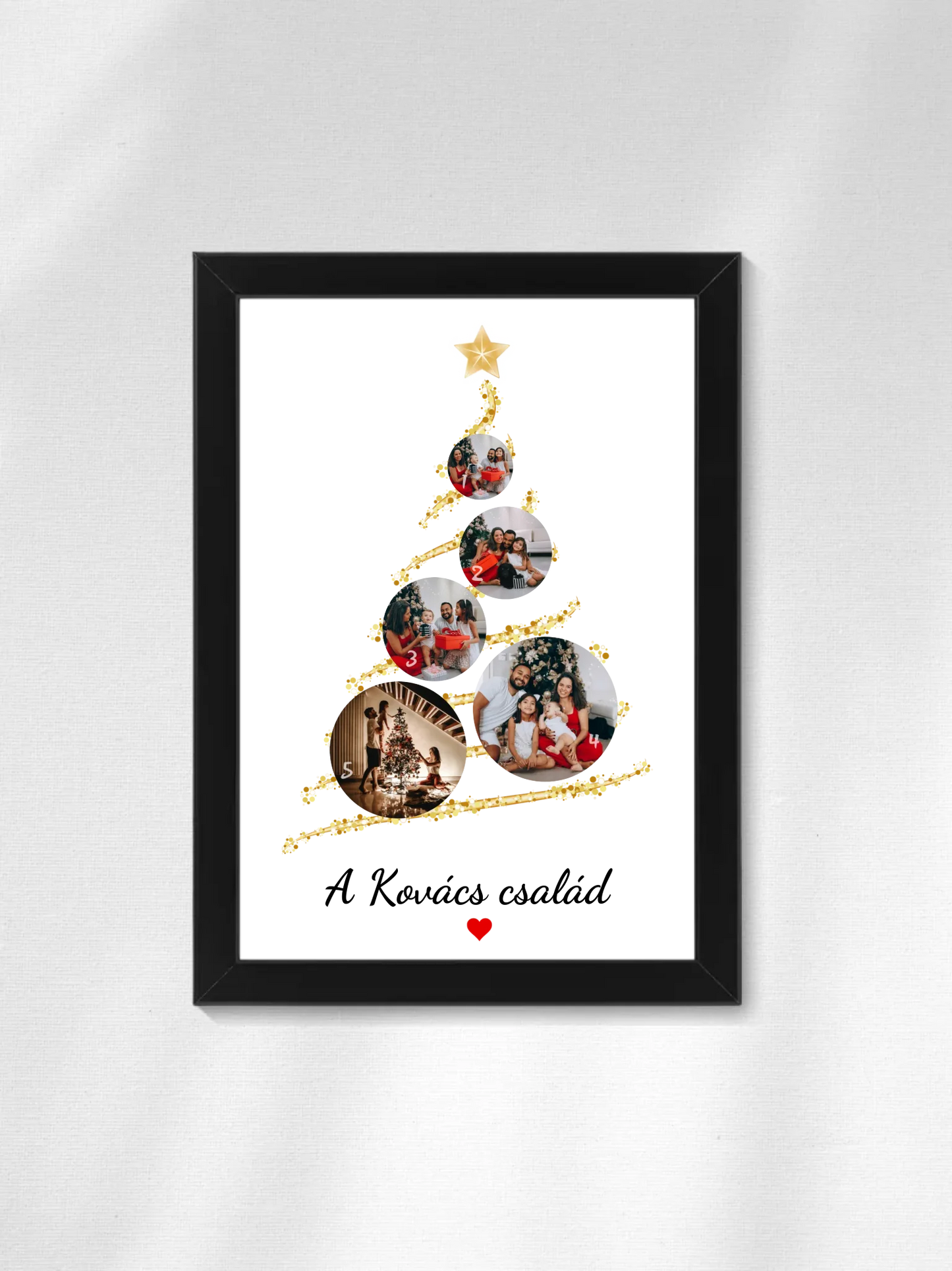 Karácsonyi gömb fotókollázs - Ajándék Karácsonyra - Fényképes falikép