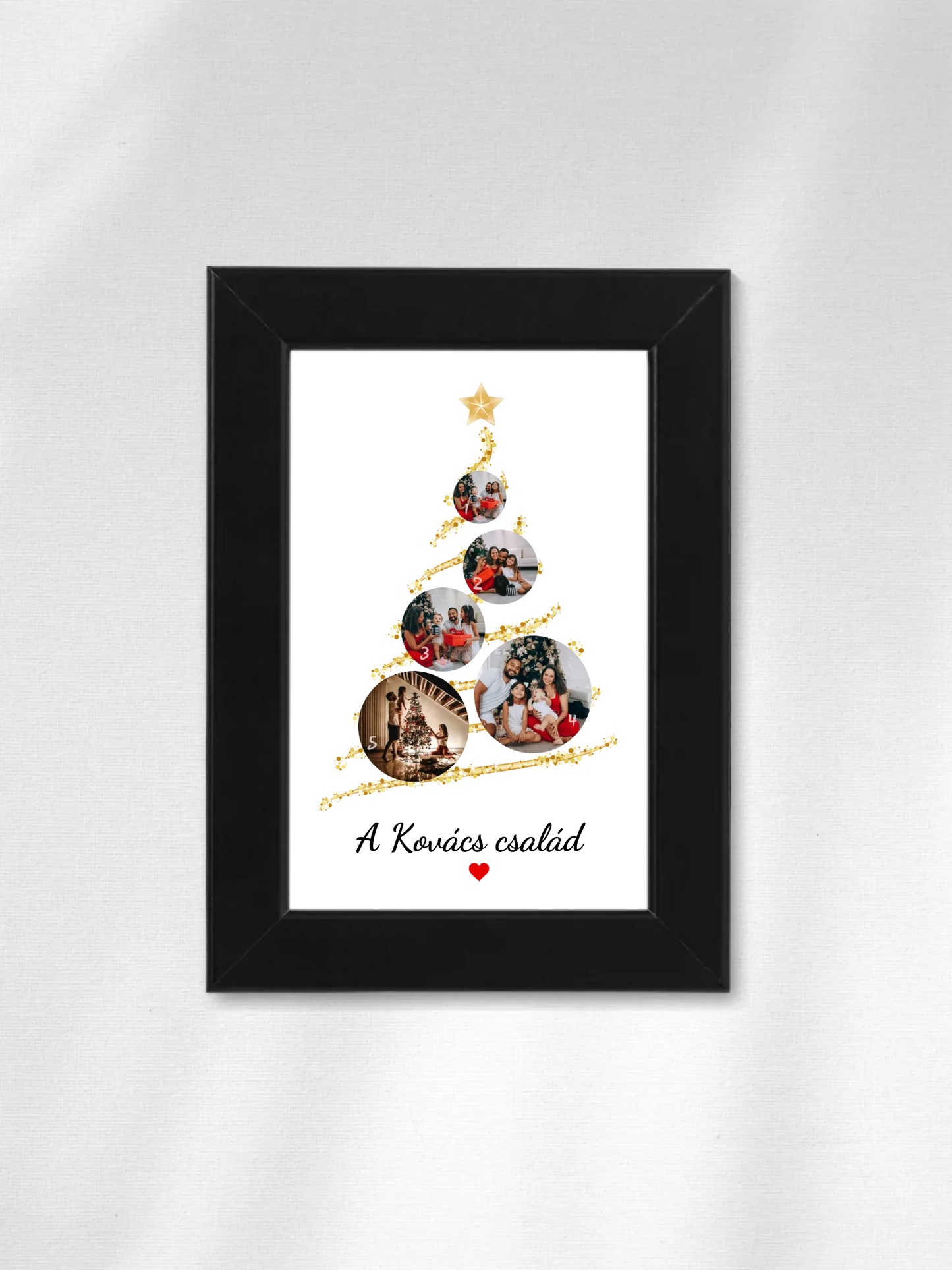 Karácsonyi gömb fotókollázs - Ajándék Karácsonyra - Fényképes falikép