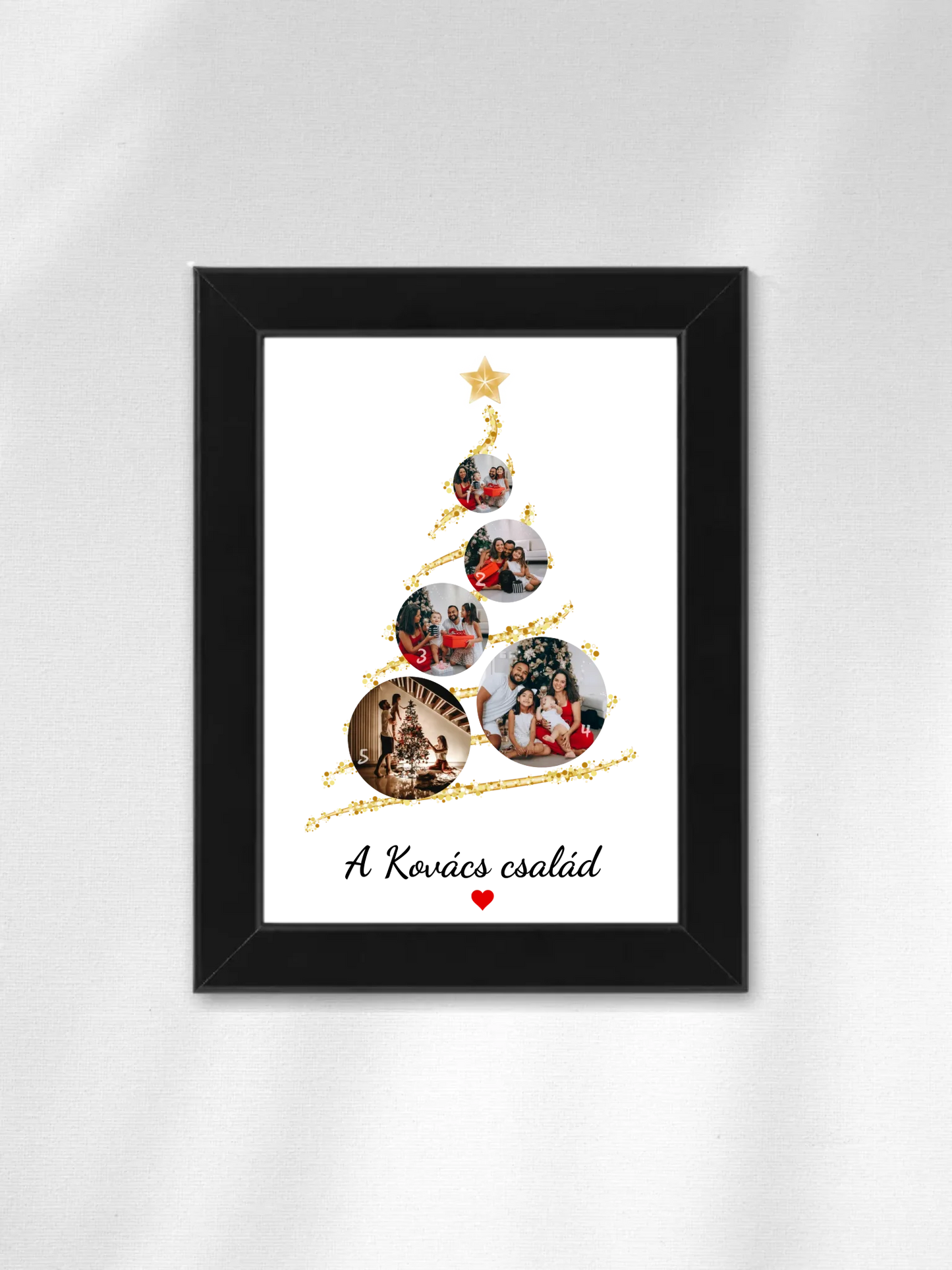 Karácsonyi gömb fotókollázs - Ajándék Karácsonyra - Fényképes falikép