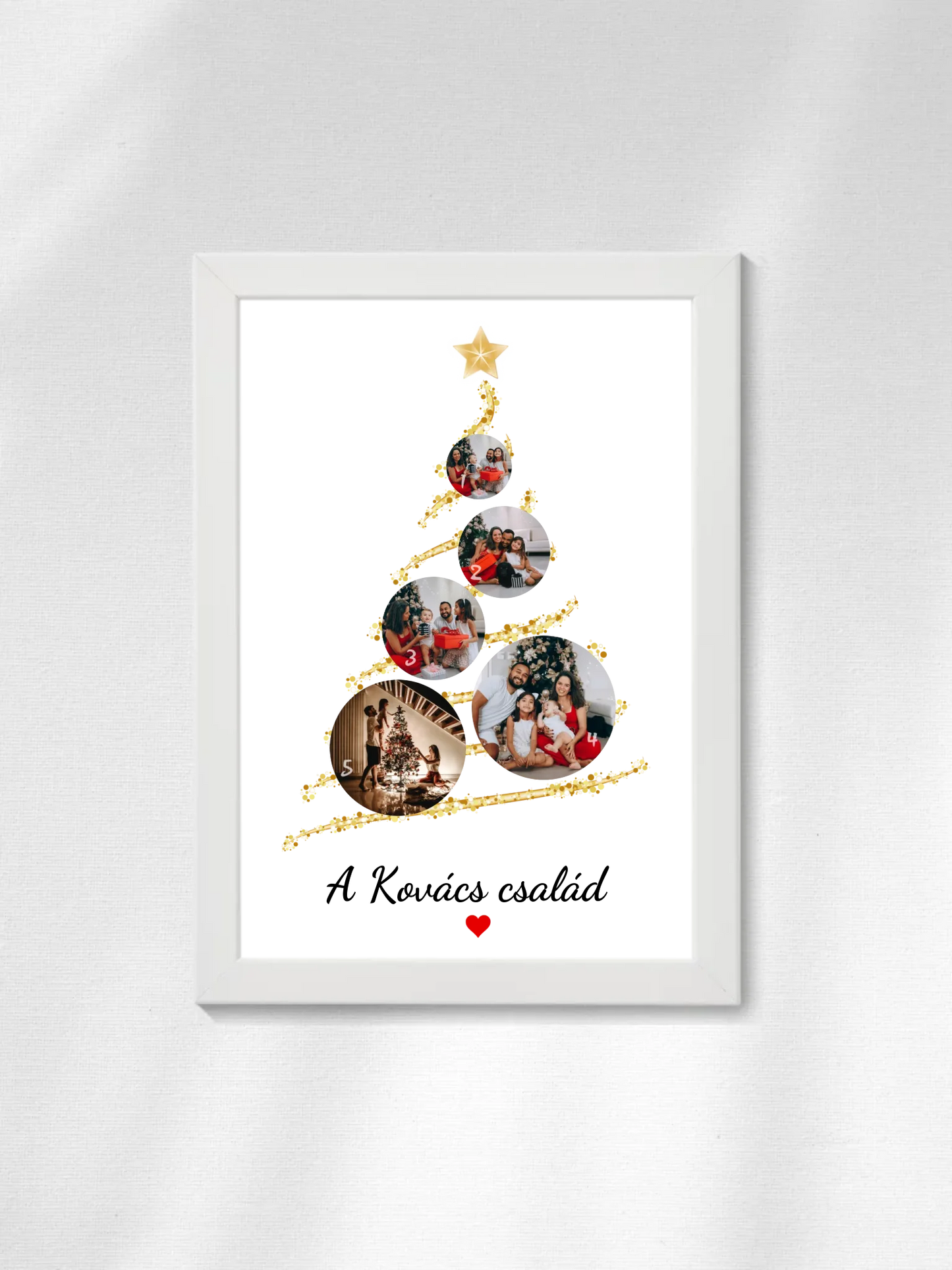 Karácsonyi gömb fotókollázs - Ajándék Karácsonyra - Fényképes falikép