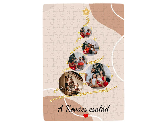 Karácsonyi gömb fotókollázs - Ajándék Karácsonyra - Fényképes puzzle