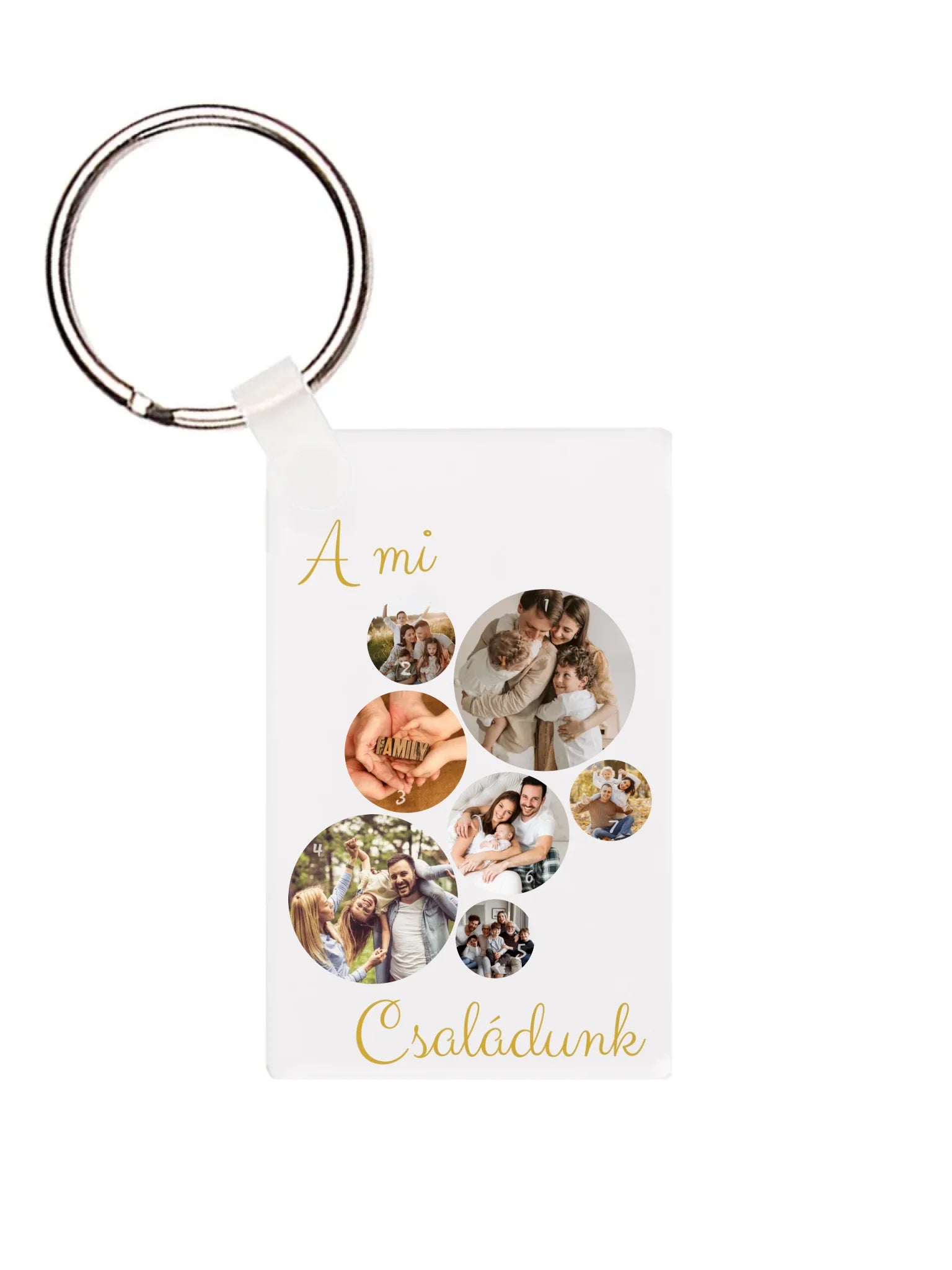 Téglalap alakú kulcstartó hátulja - álló