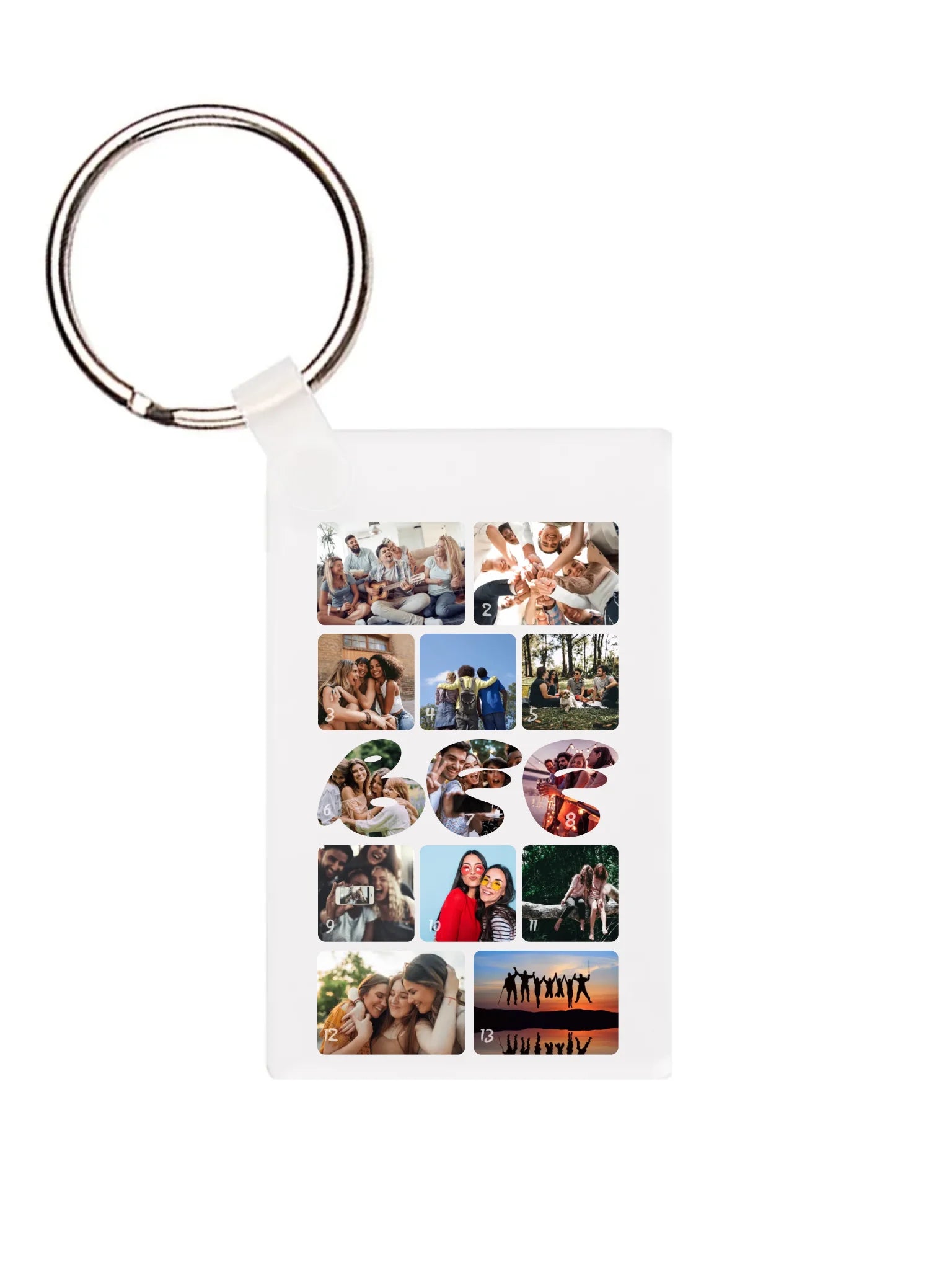 Téglalap alakú kulcstartó hátulja - álló