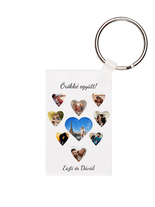 Téglalap alakú kulcstartó eleje - álló