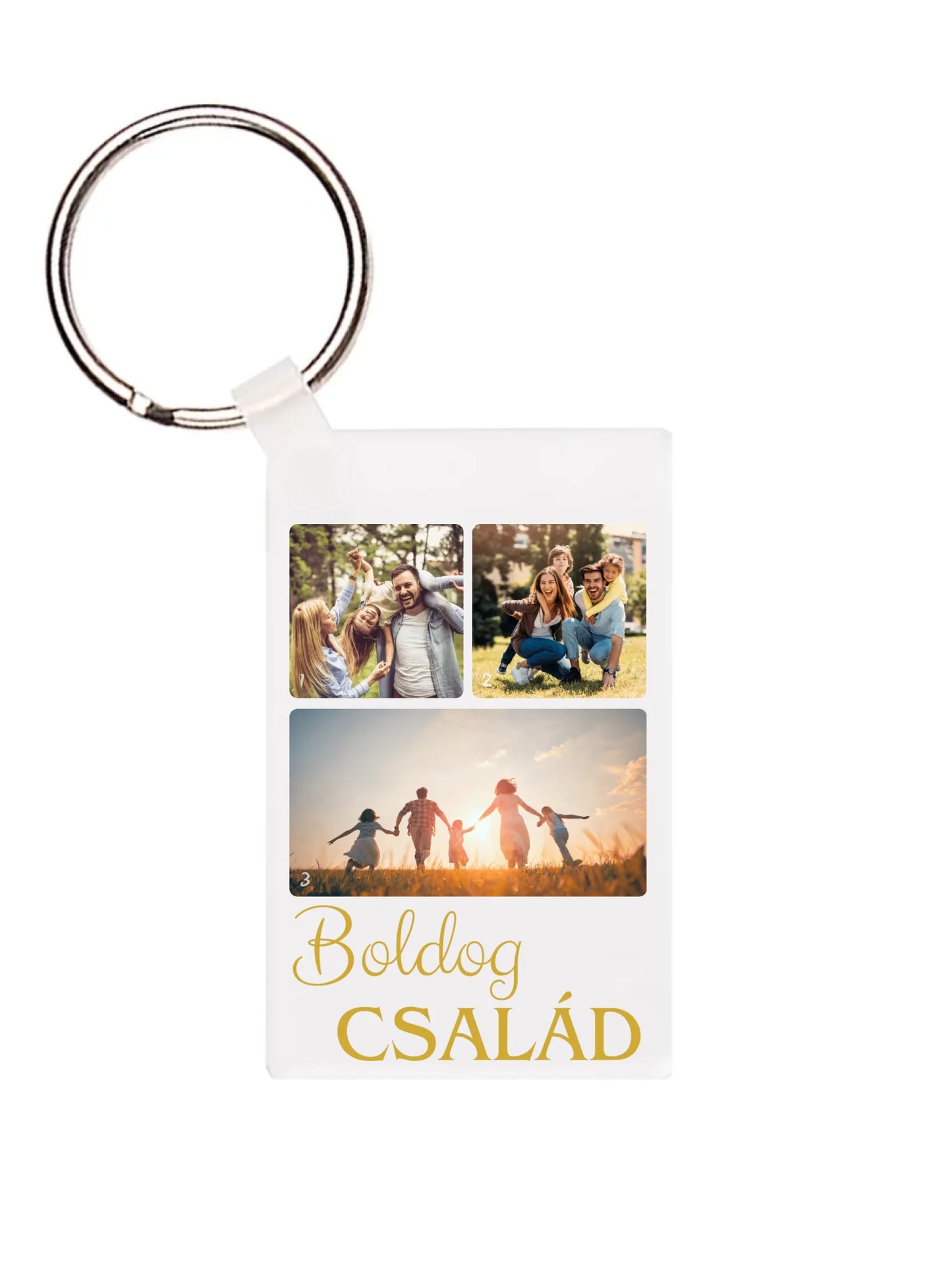 Téglalap alakú kulcstartó hátulja - álló