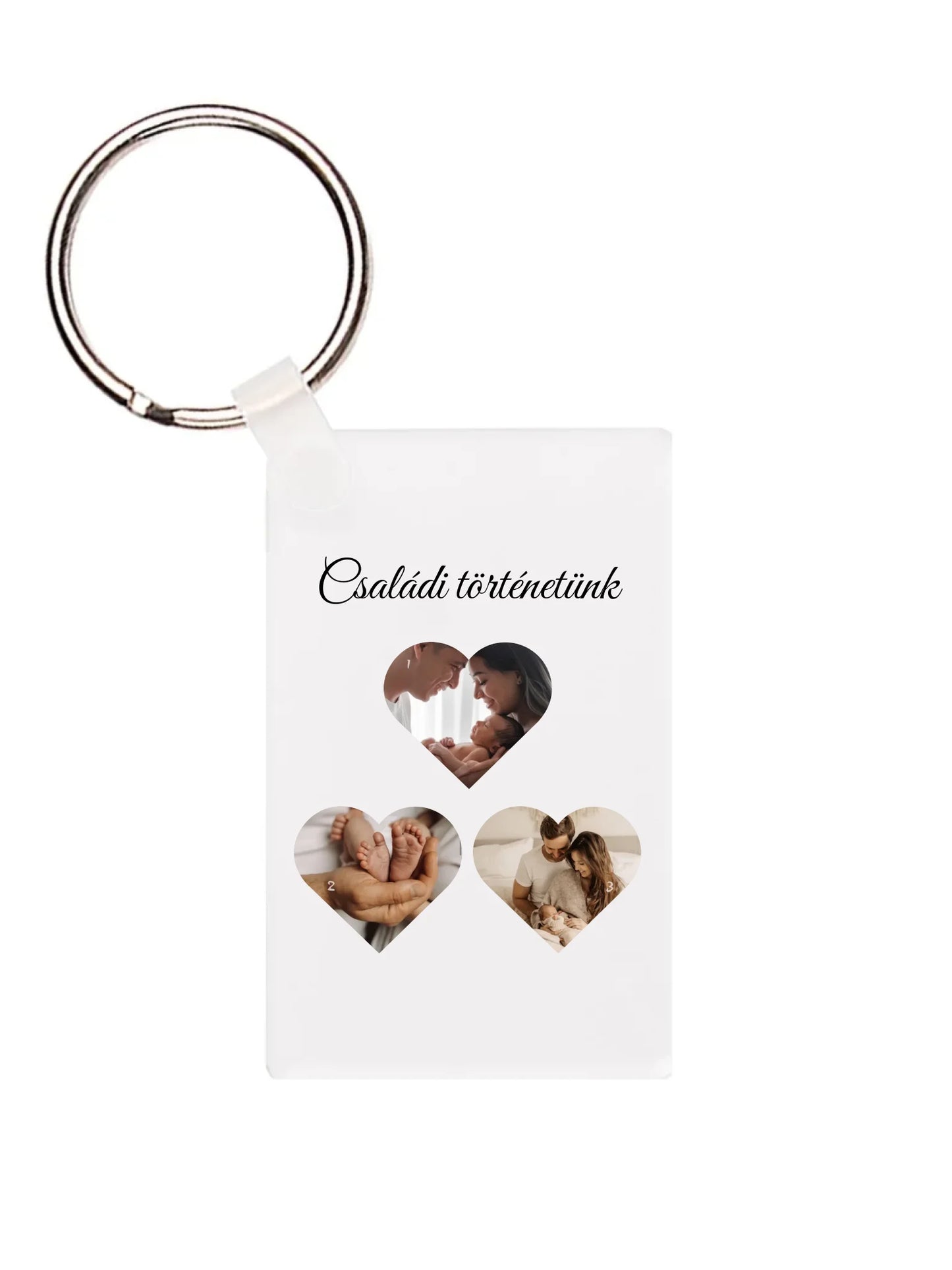 Téglalap alakú kulcstartó hátulja - álló