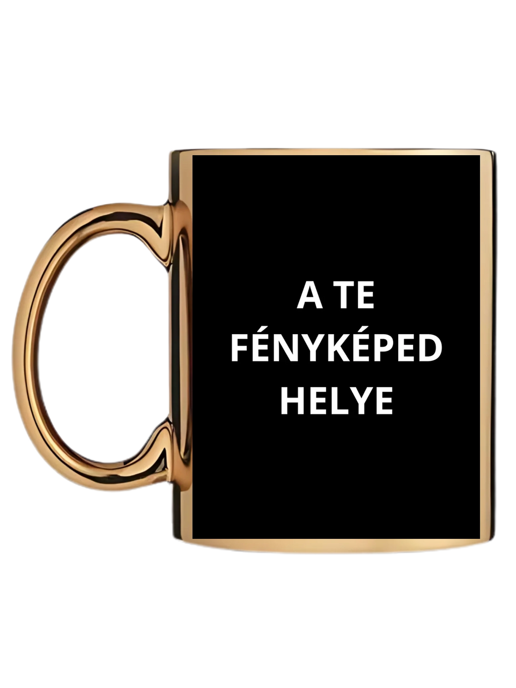 Arany metál bögre bal oldal