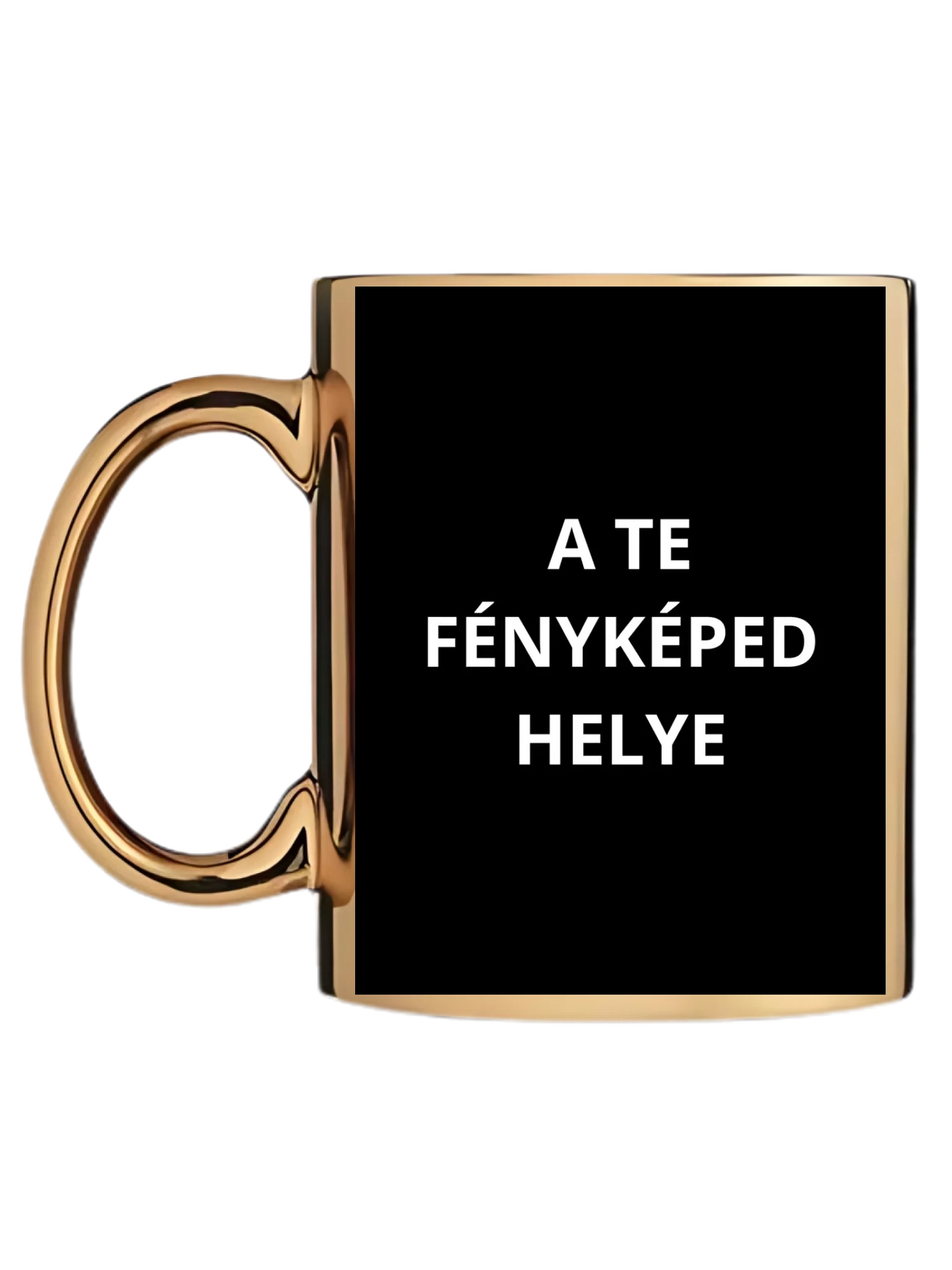 Arany metál bögre bal oldal