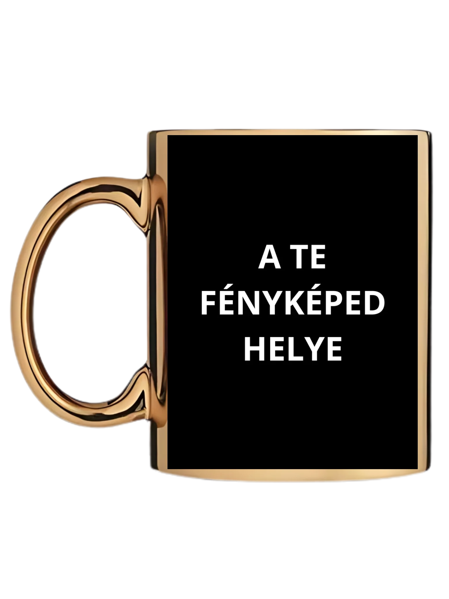 Arany metál bögre bal oldal