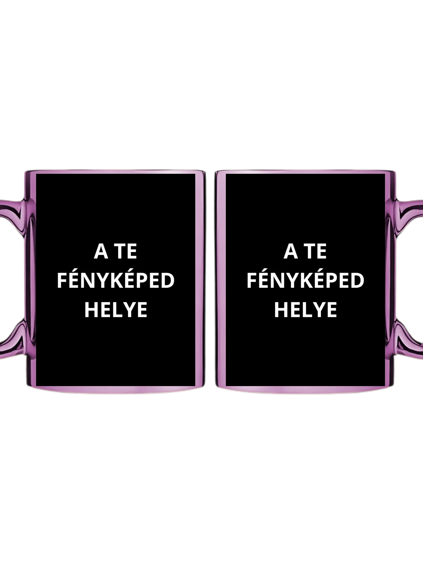 Rózsaszín metál bögre kettős