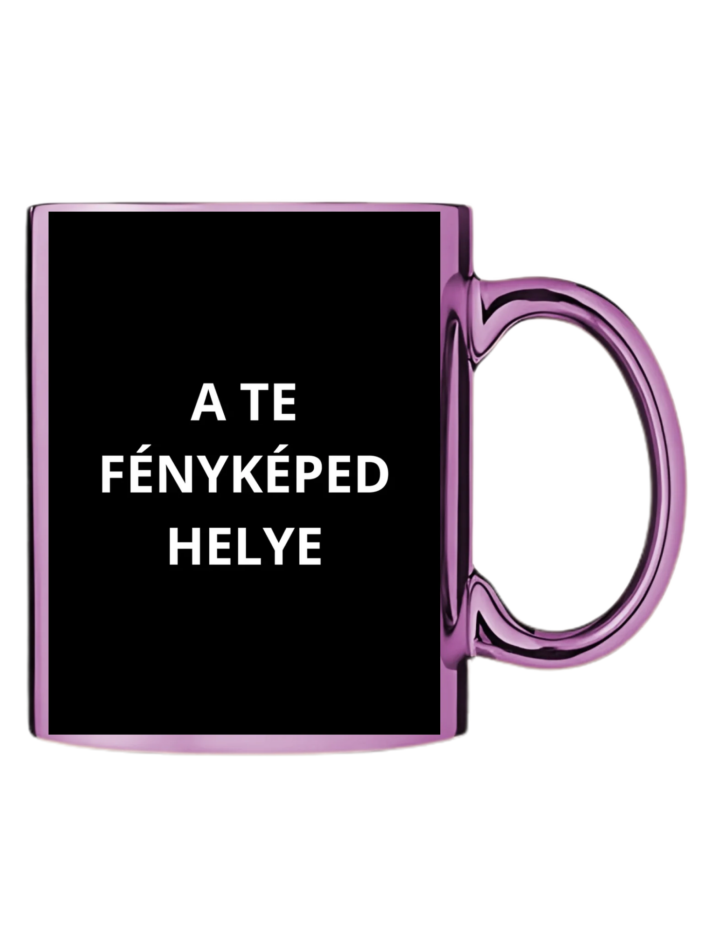 Rózsaszín metál bögre jobb oldal