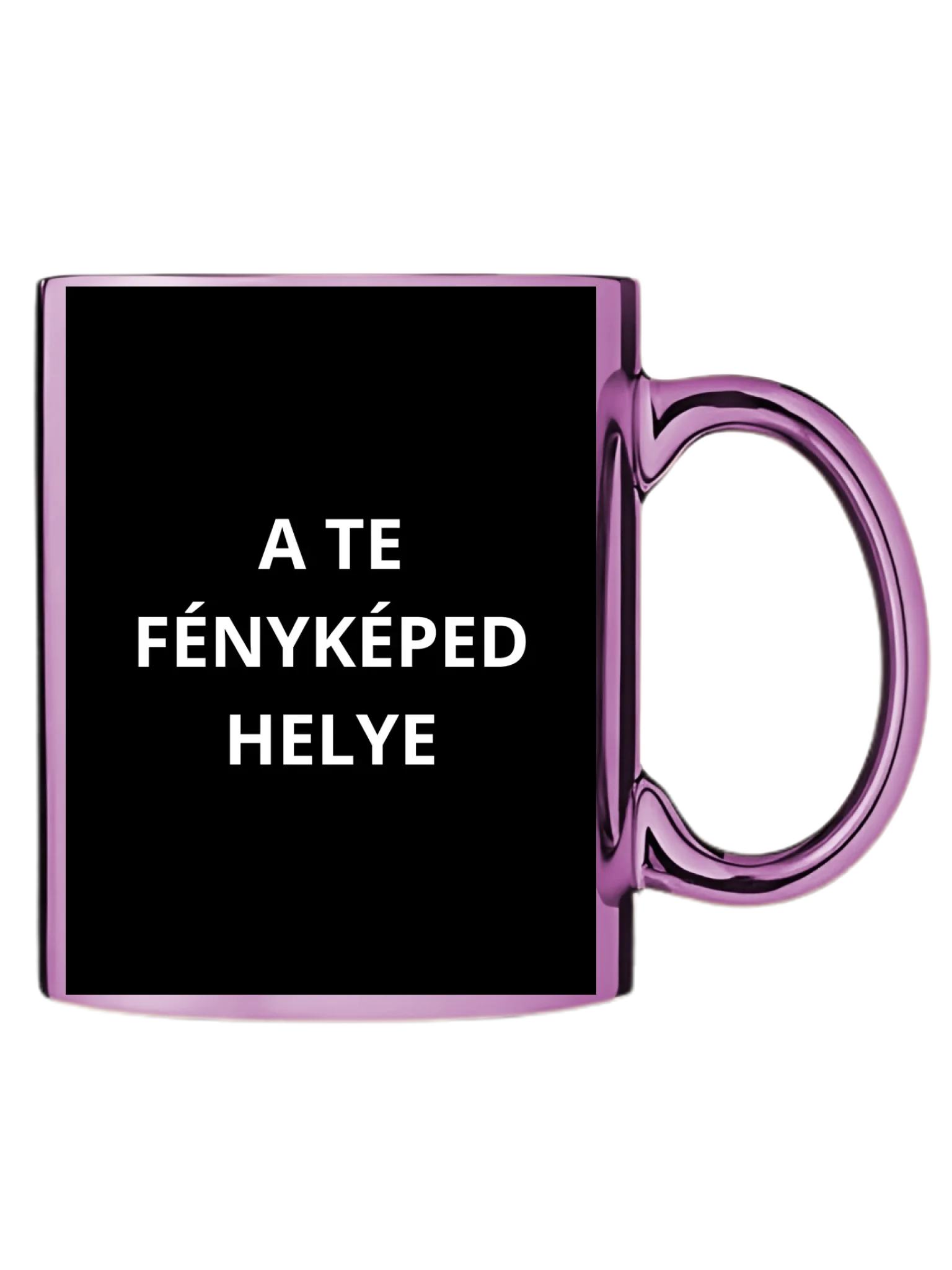 Rózsaszín metál bögre jobb oldal