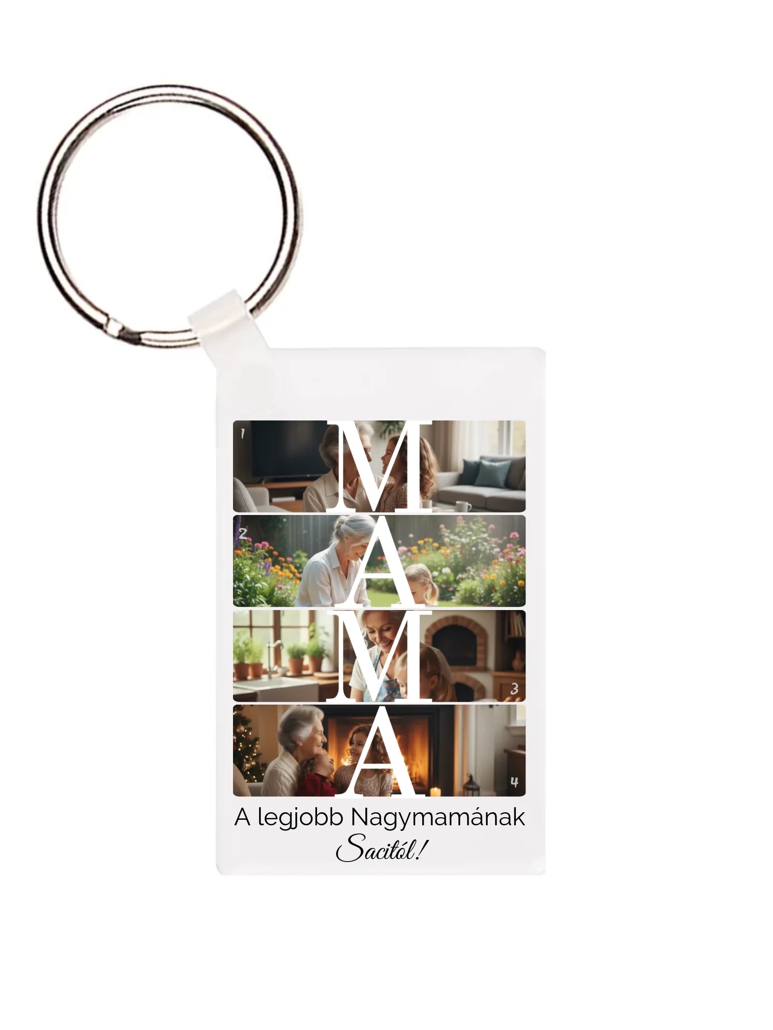 Téglalap alakú kulcstartó hátulja - álló