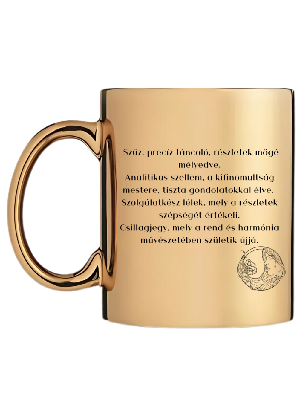 Arany metál bögre bal oldal