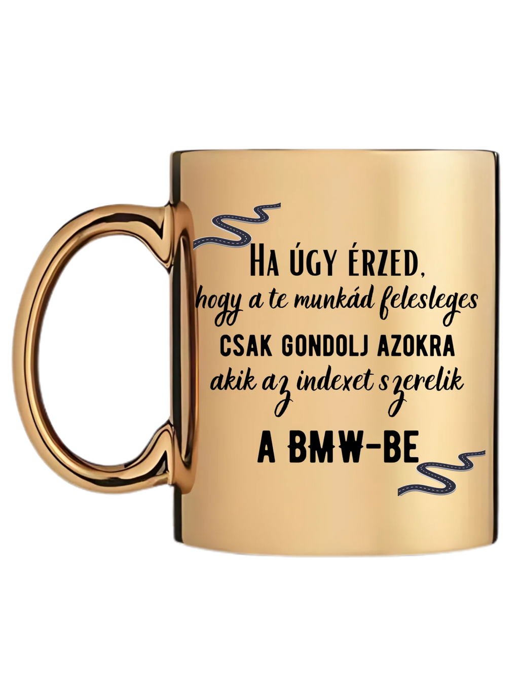 Arany metál bögre bal oldal