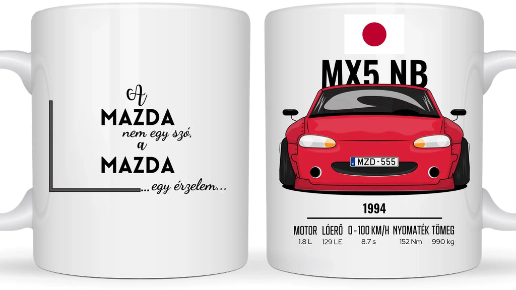 MX5 Miata NB - Egyedi személyre szabható bögre