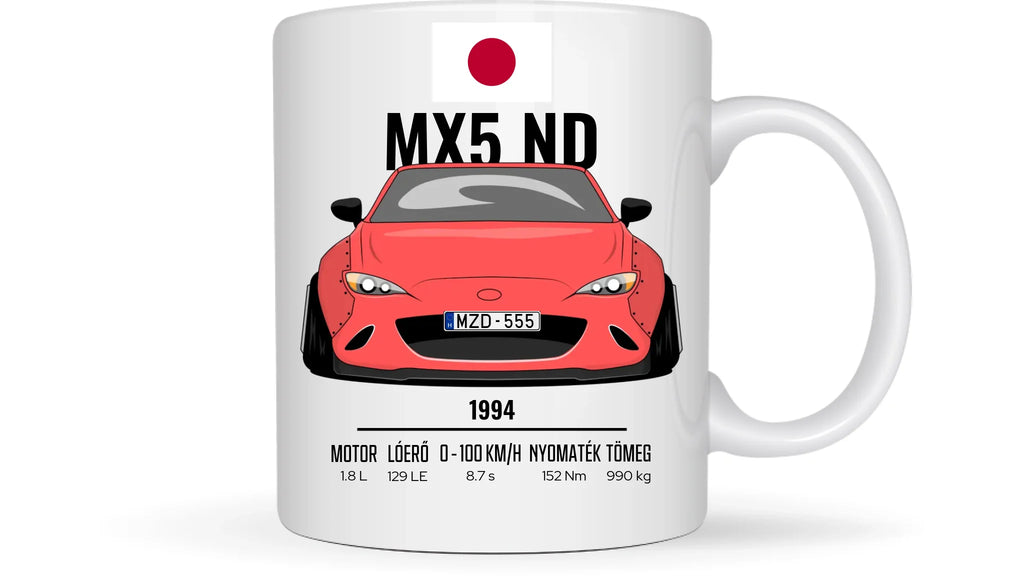 Mazda MX5 Miata ND - Egyedi személyre szabható bögre
