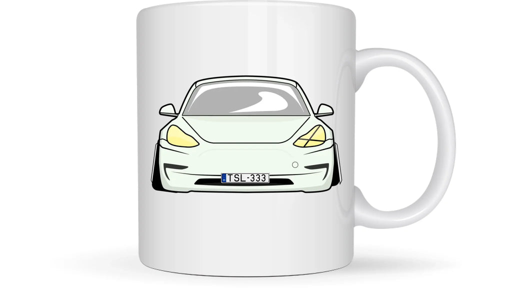 Tesla Model 3 - Egyedi személyre szabható bögre