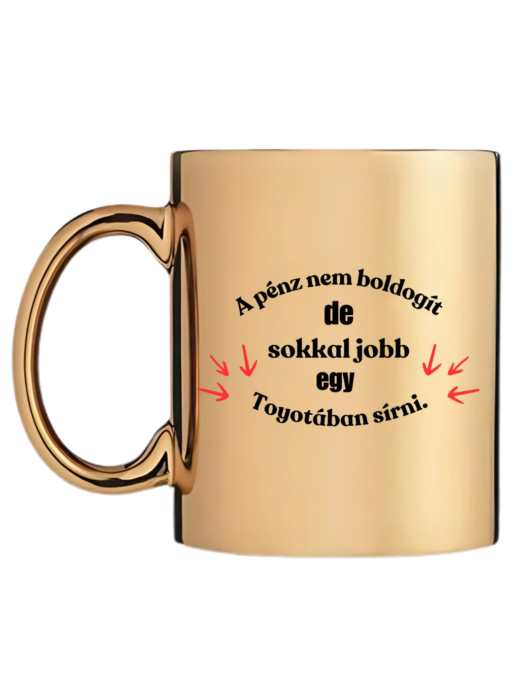 Arany metál bögre bal oldal